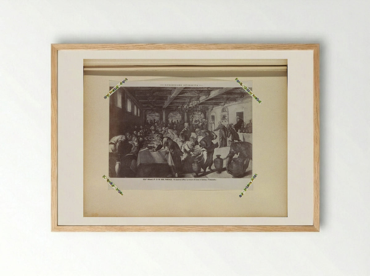 The Wedding Feast at Cana (After Tintoretto) - Fratelli Alinari - Framed Print Wood