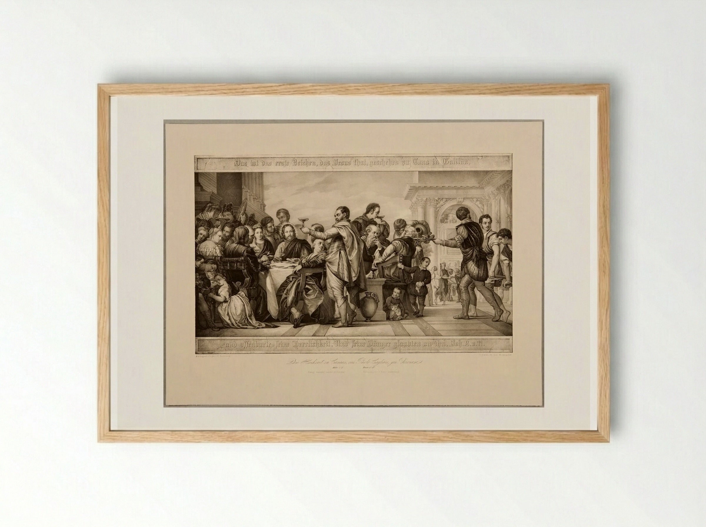 The Wedding Feast at Cana - Franz Hanfstaengl - Framed Print Wood