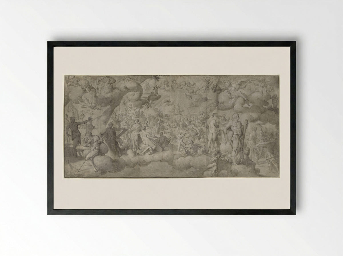 The Wedding of Cupid and Psyche - Bartholomeus Spranger - Framed Print Black