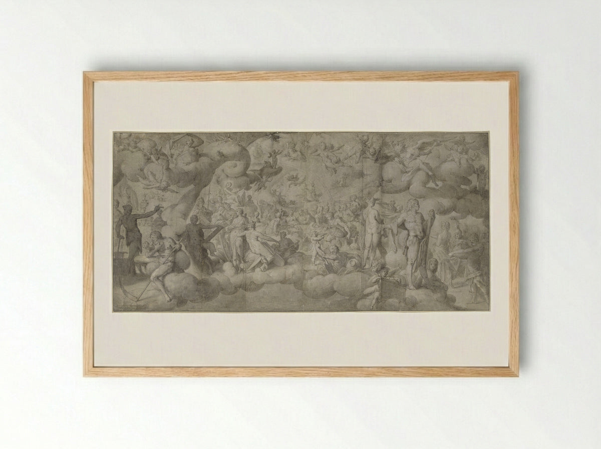 The Wedding of Cupid and Psyche - Bartholomeus Spranger - Framed Print Wood