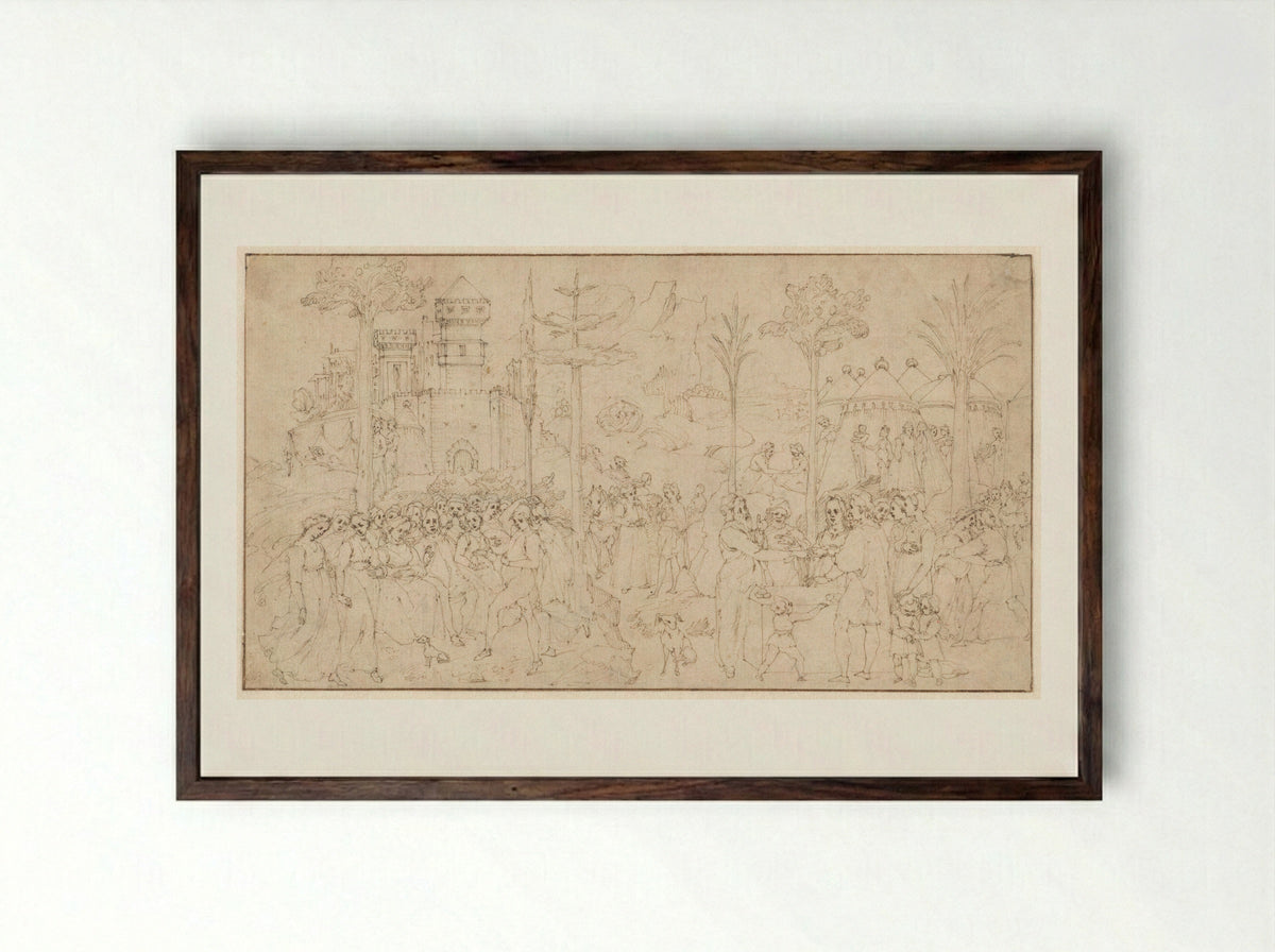 The Wedding of Jacob and Rachel - Andrea Boscoli - Framed Print Dark Wood