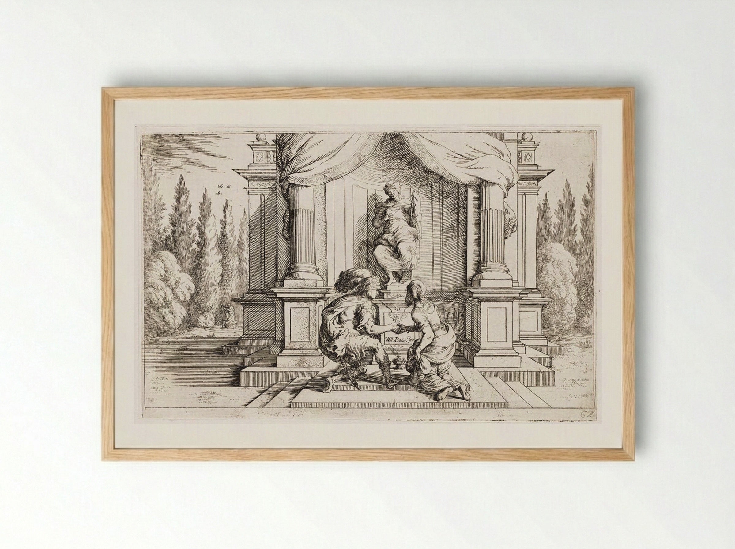 The Wedding of Jason and Medea - Johann Wilhelm Baur - Framed Print Wood