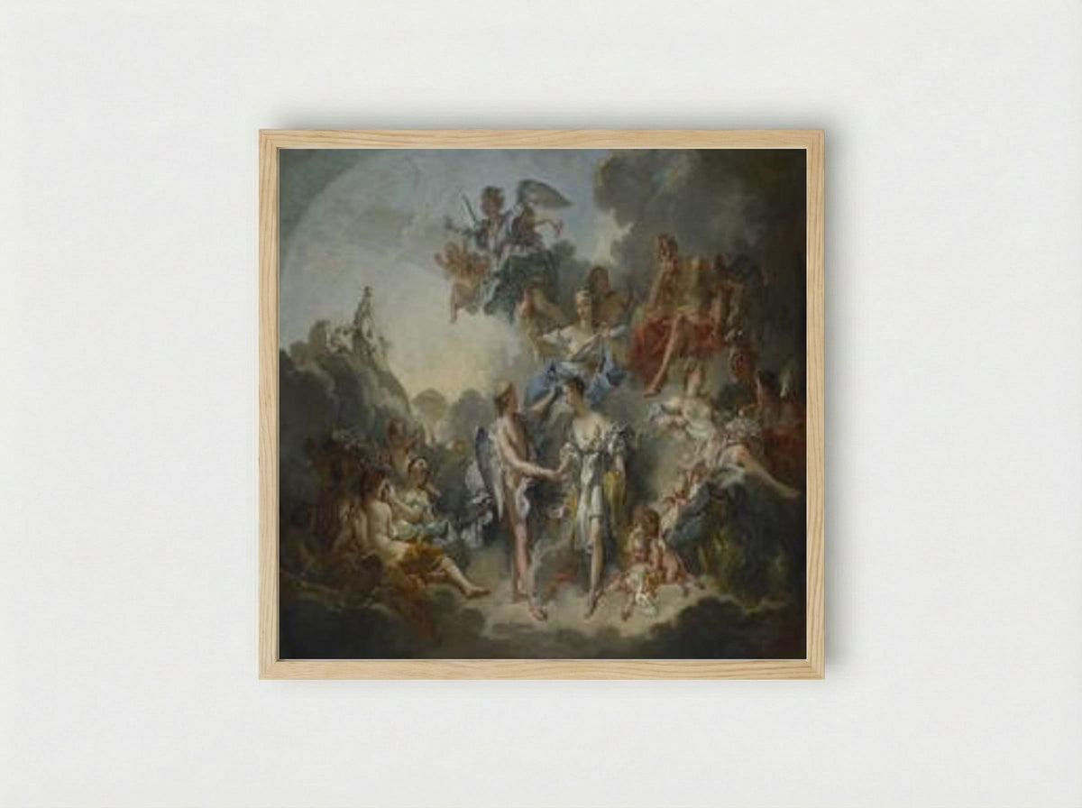 The Wedding of Psyche and Cupid - François Boucher - Framed Print Wood