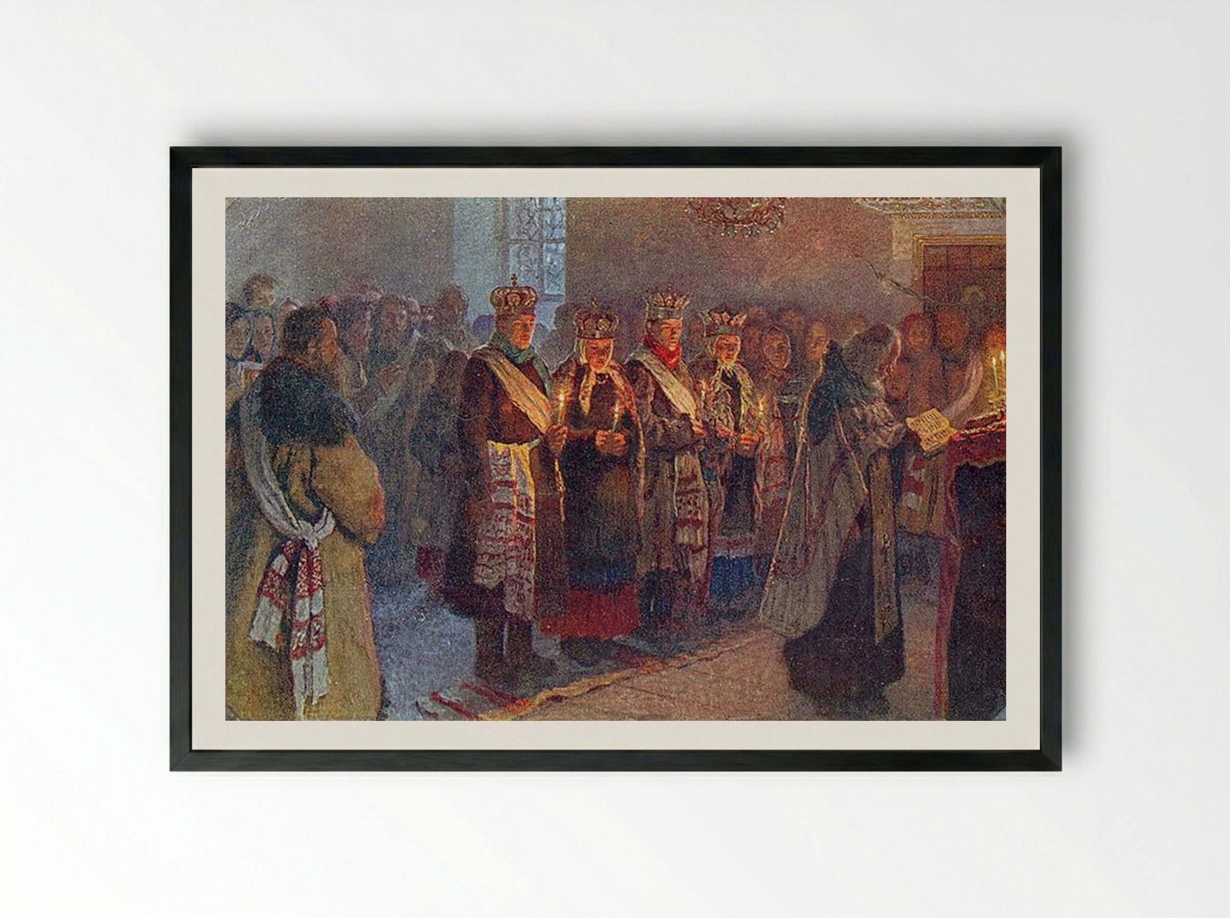 The Wedding - Nikolay Bogdanov-Belsky - Framed Print Black