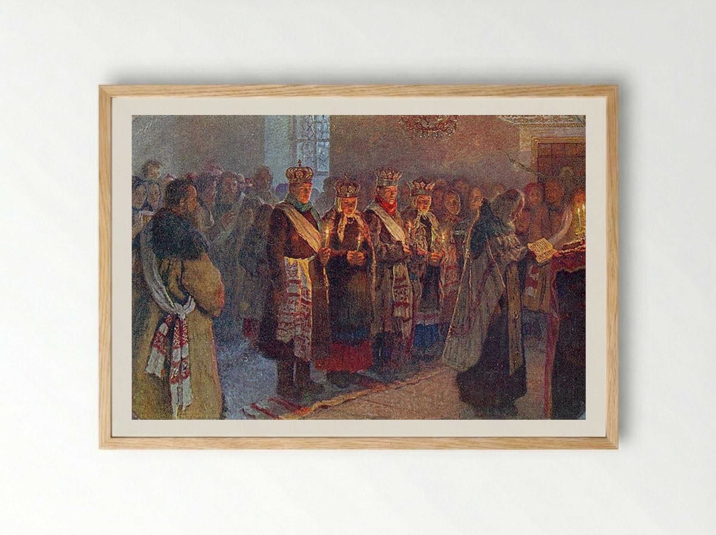 The Wedding - Nikolay Bogdanov-Belsky - Framed Print Wood