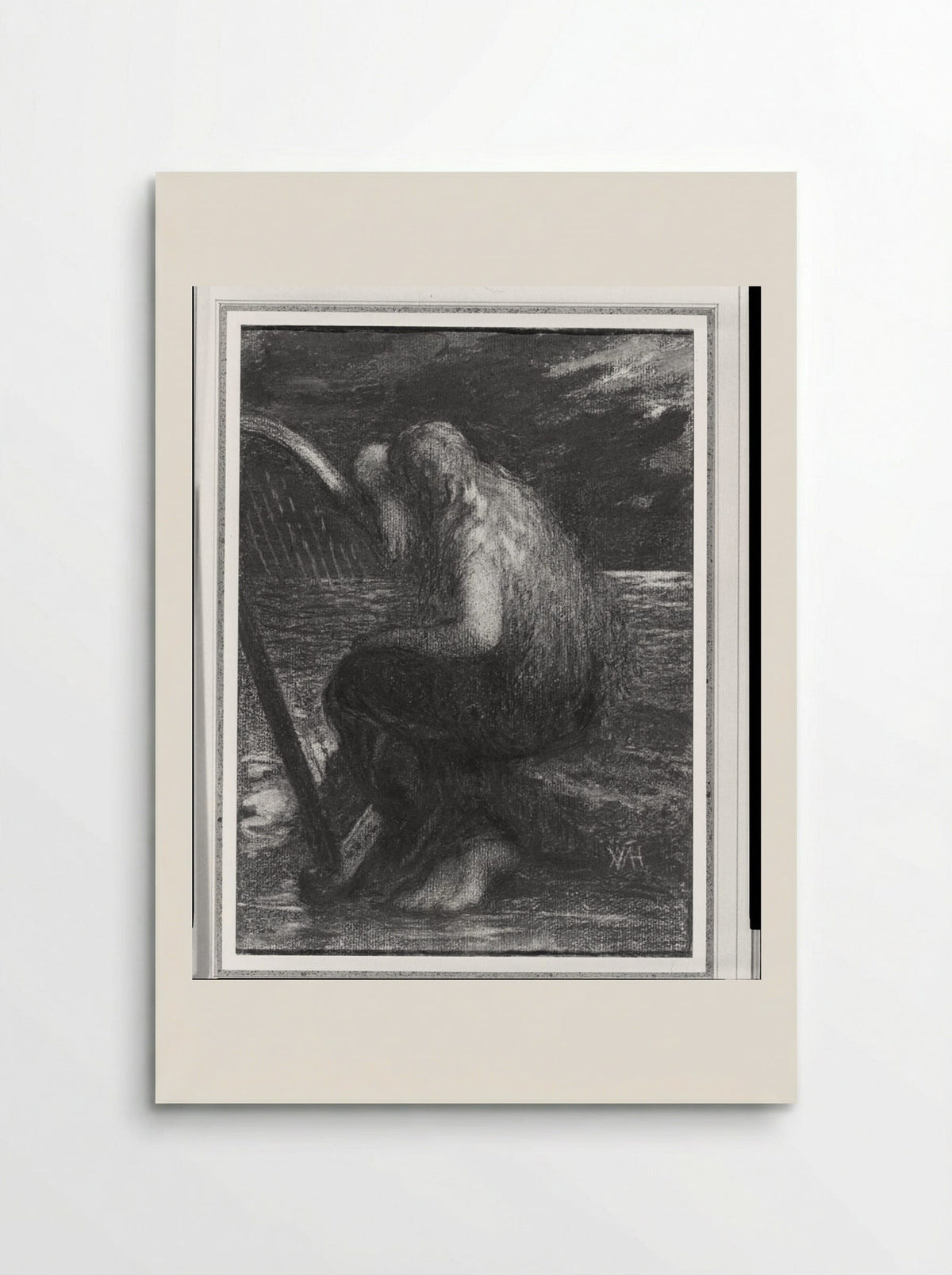 The Weeping Harpist - William Morris Hunt - Poster