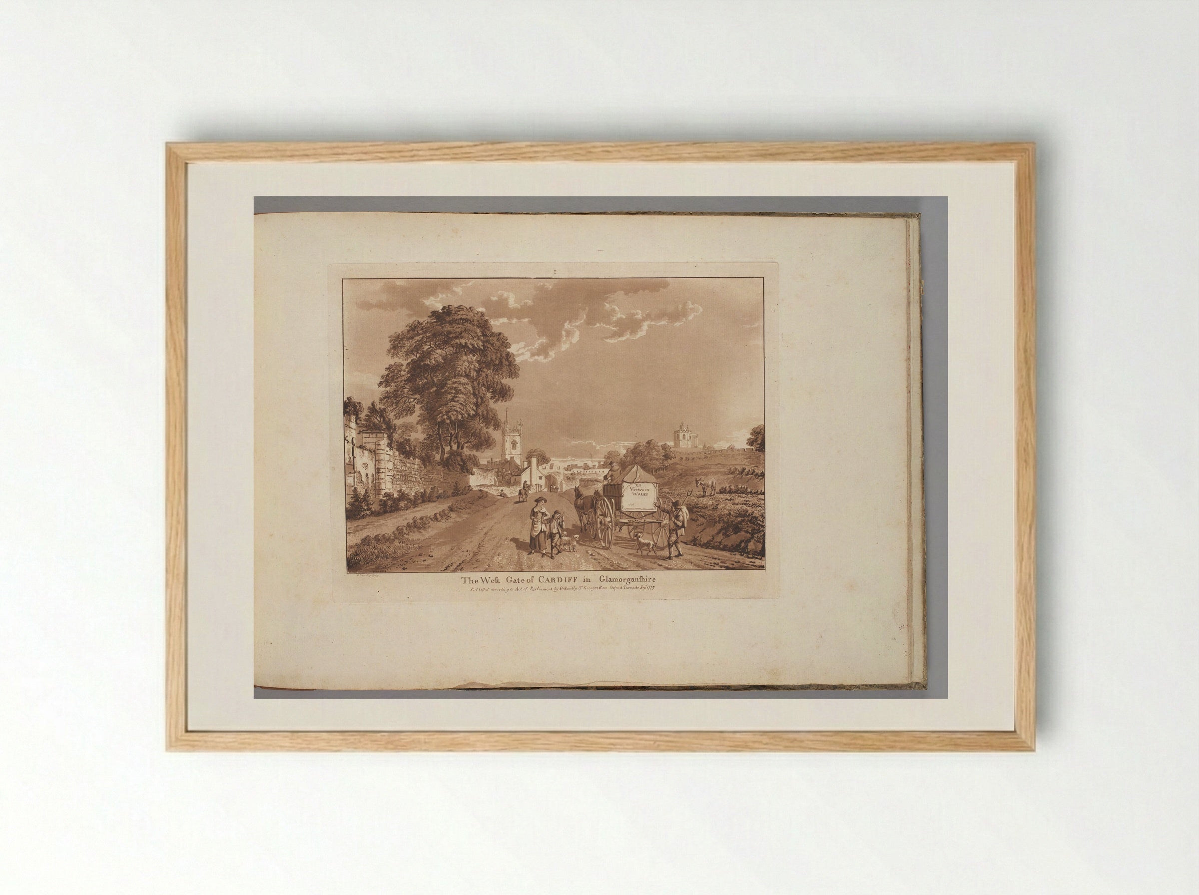 The West Gate of Cardiff in Glamorgan Shire - Paul Sandby - Framed Print Wood