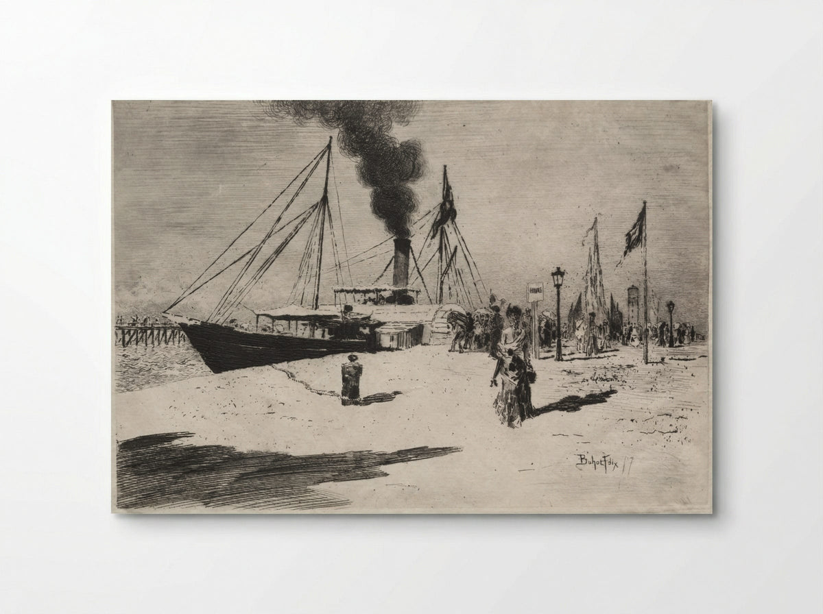 The Wharf at Trouville - Félix Hilaire Buhot - Poster
