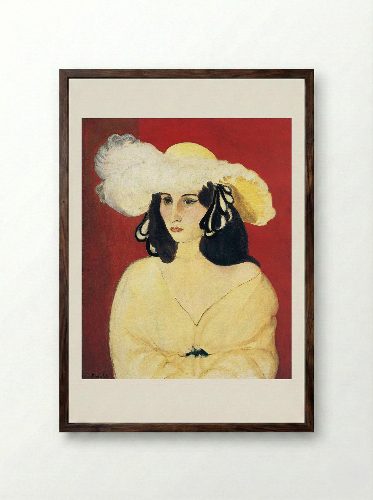 The White Feather - Henri Matisse - Framed Print Dark Wood