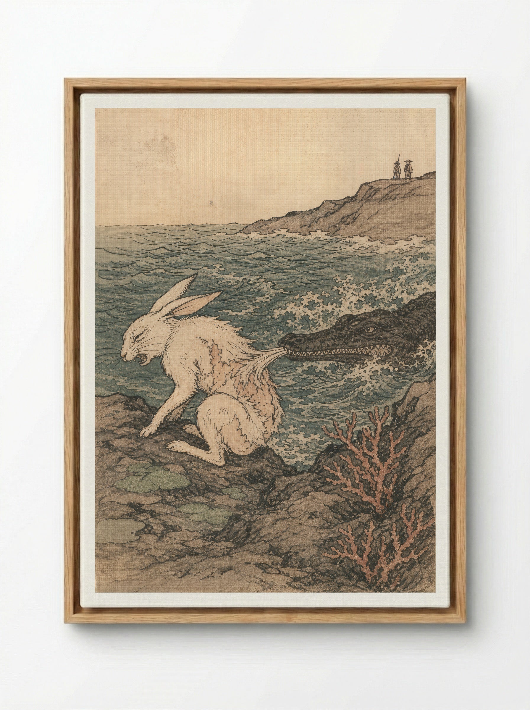 The White Hare of Inaba: The Trick Is Exposed - Framed Canvas Wood