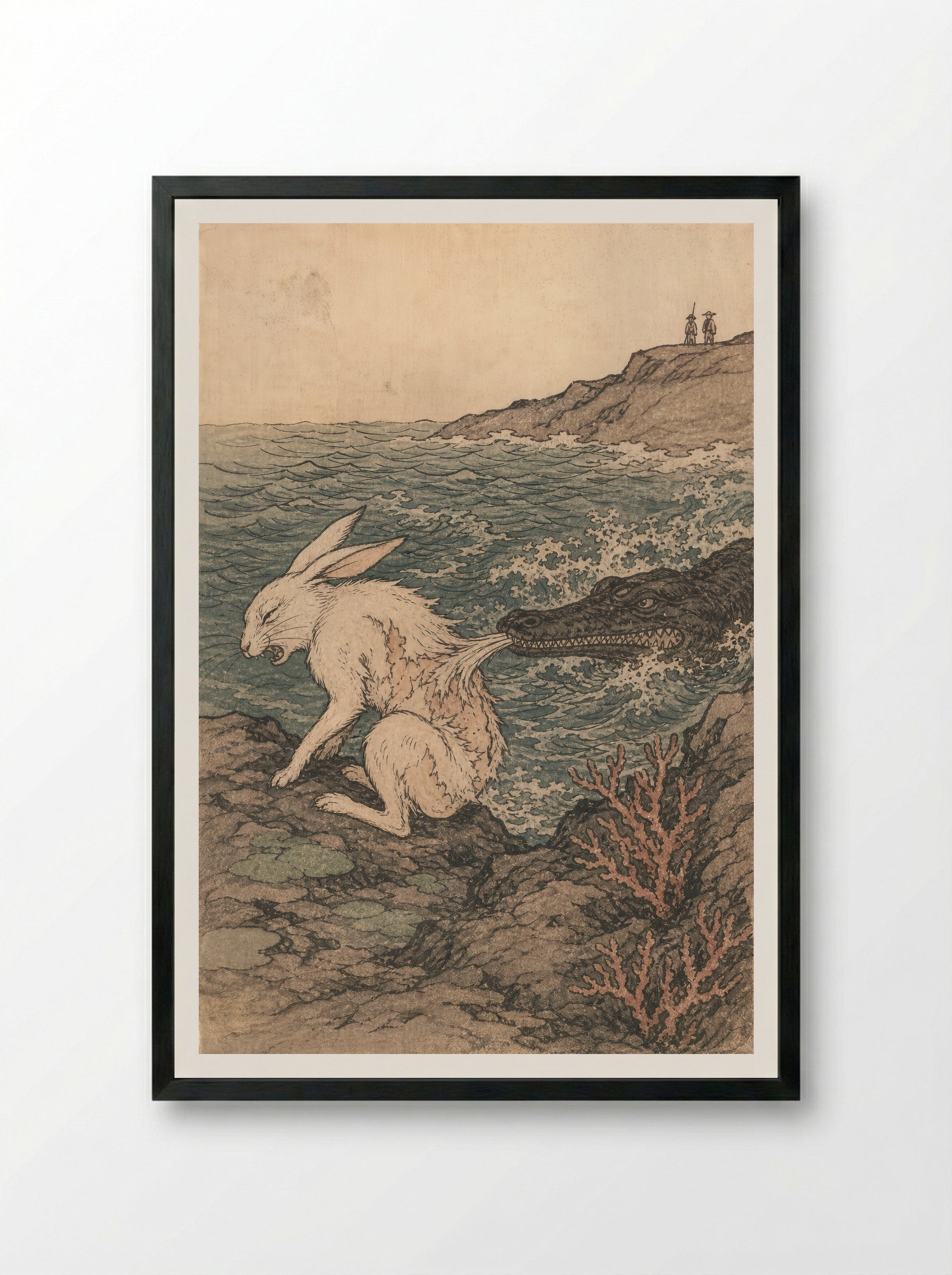 The White Hare of Inaba: The Trick Is Exposed - Framed Print Black