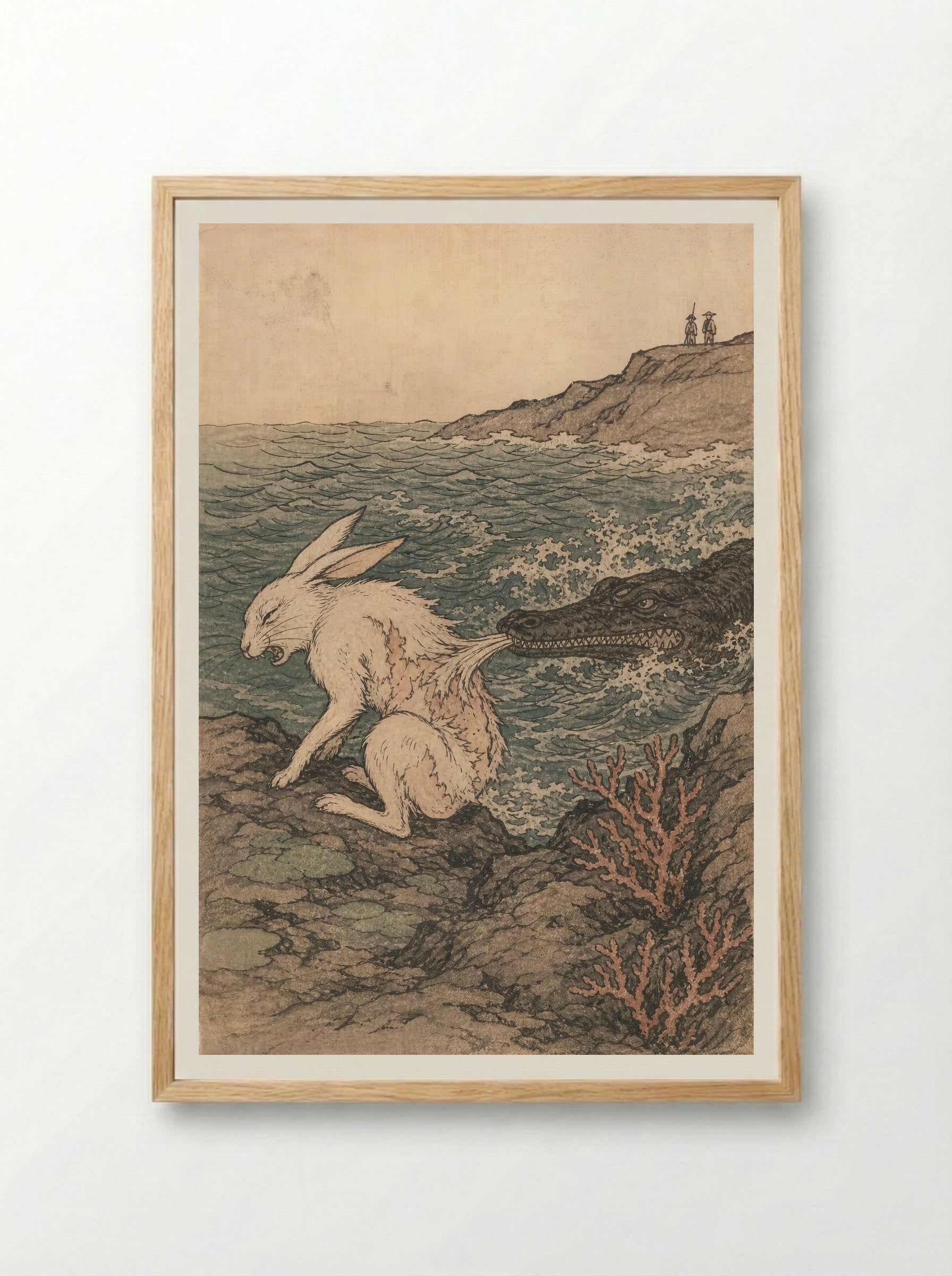 The White Hare of Inaba: The Trick Is Exposed - Framed Print Wood