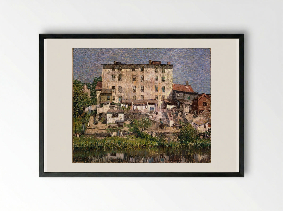 The White Tenement - Robert Spencer - Framed Print Black