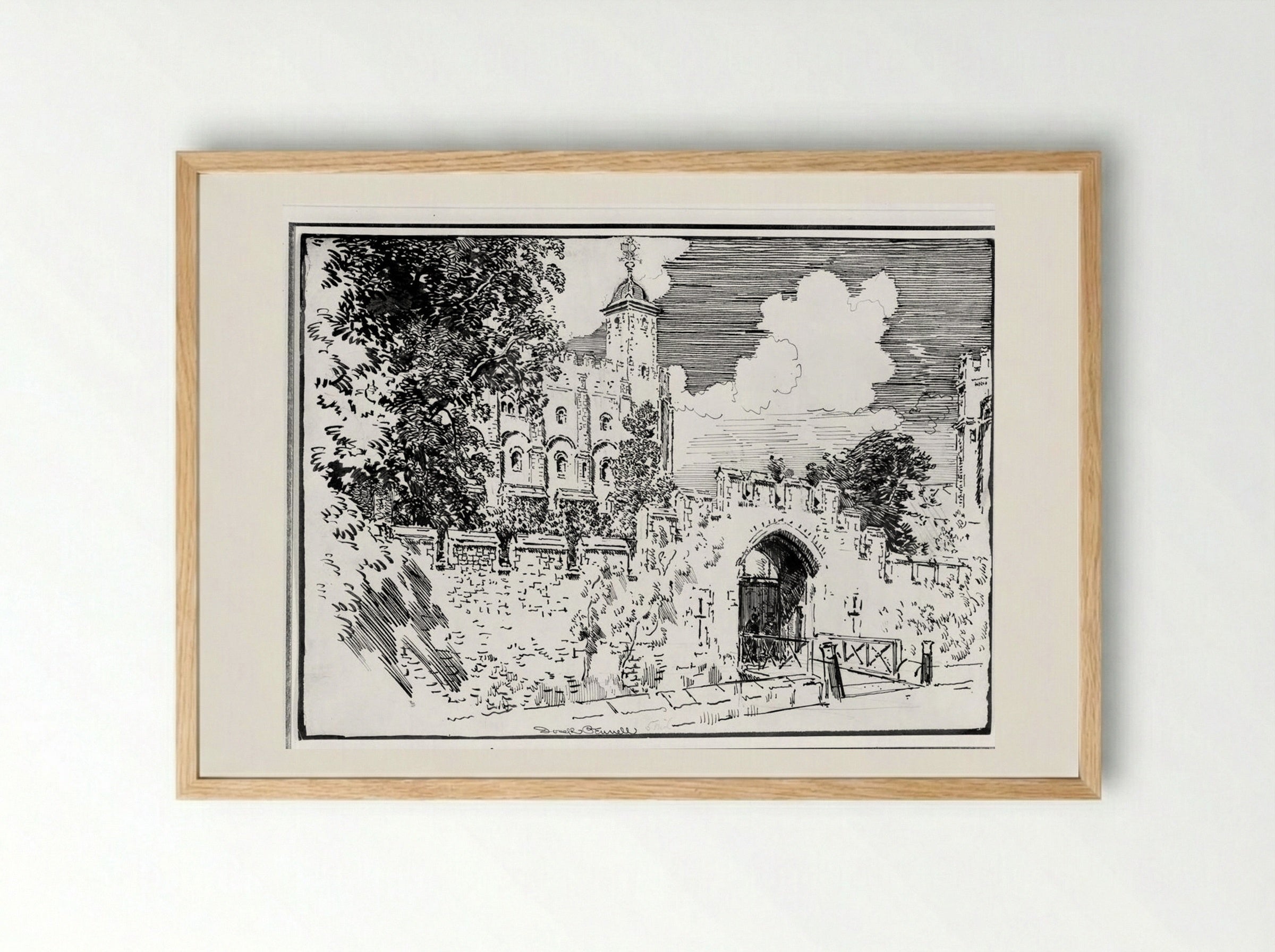 The White Tower - Joseph Pennell - Framed Print Wood