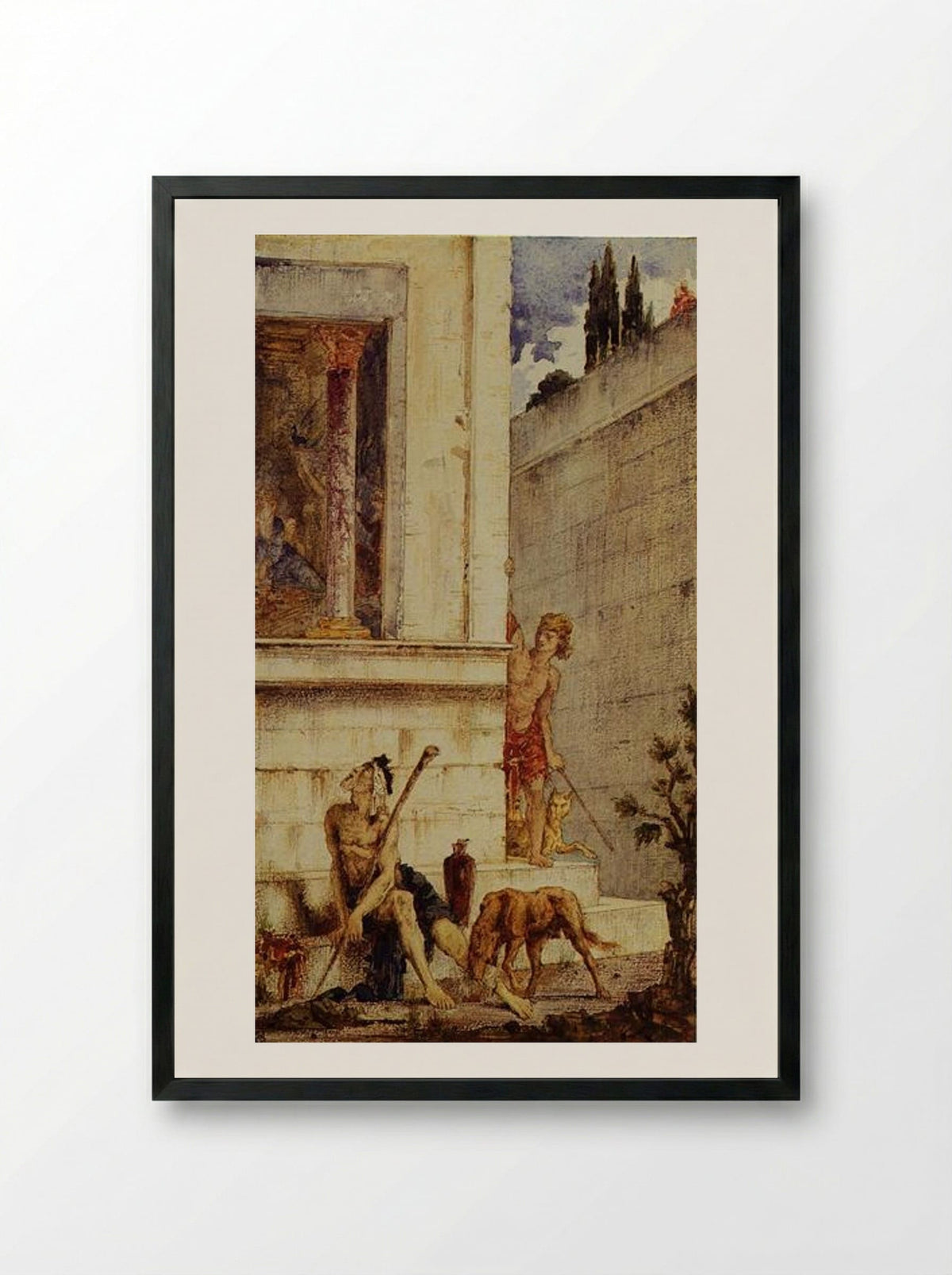 The Wicked Rich and the Poor Lazarus - Gustave Moreau - Framed Print Black