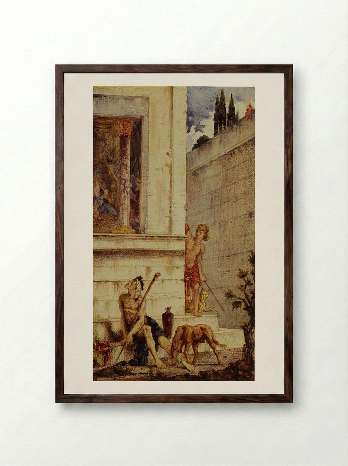 The Wicked Rich and the Poor Lazarus - Gustave Moreau - Framed Print Dark Wood