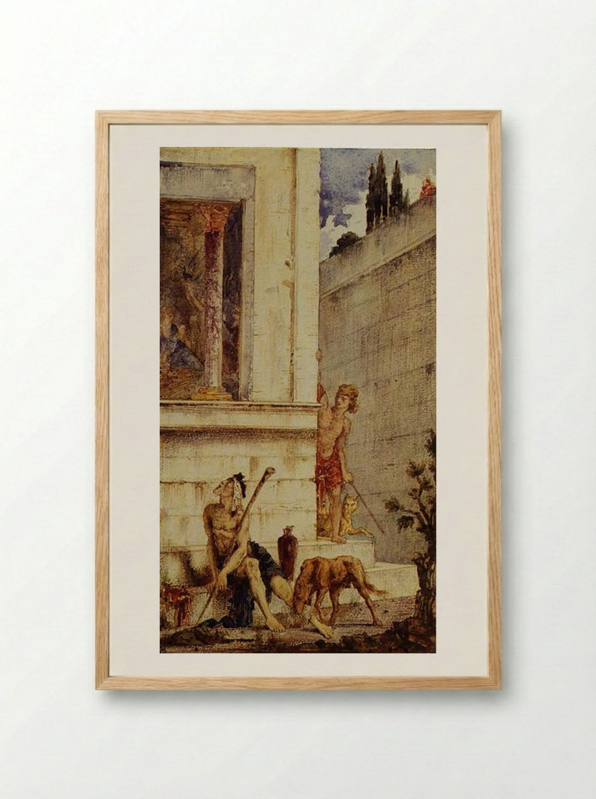 The Wicked Rich and the Poor Lazarus - Gustave Moreau - Framed Print Wood