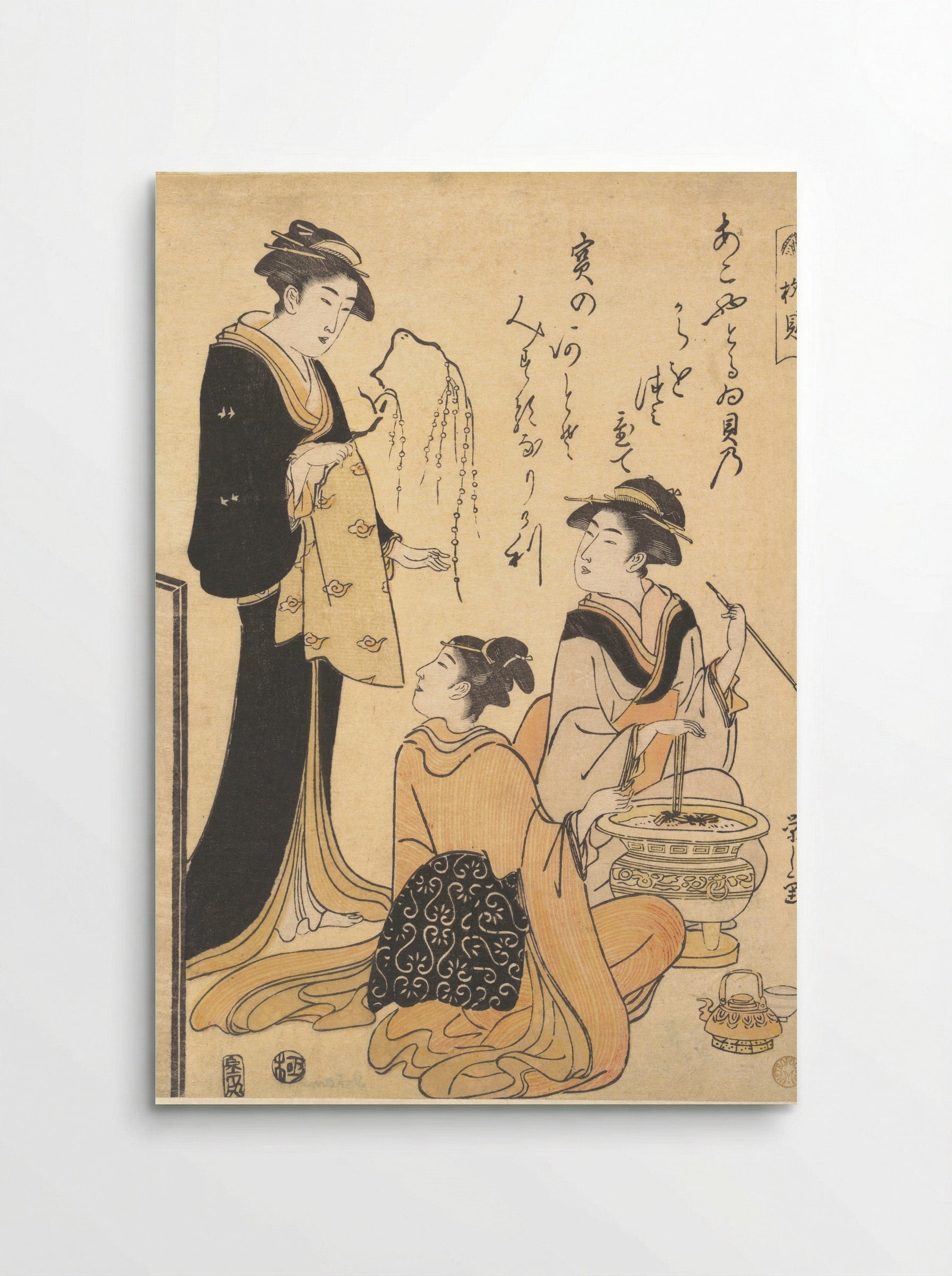 The Willow Shell (Yanagi-kai) - Chōbunsai Eishi - Poster