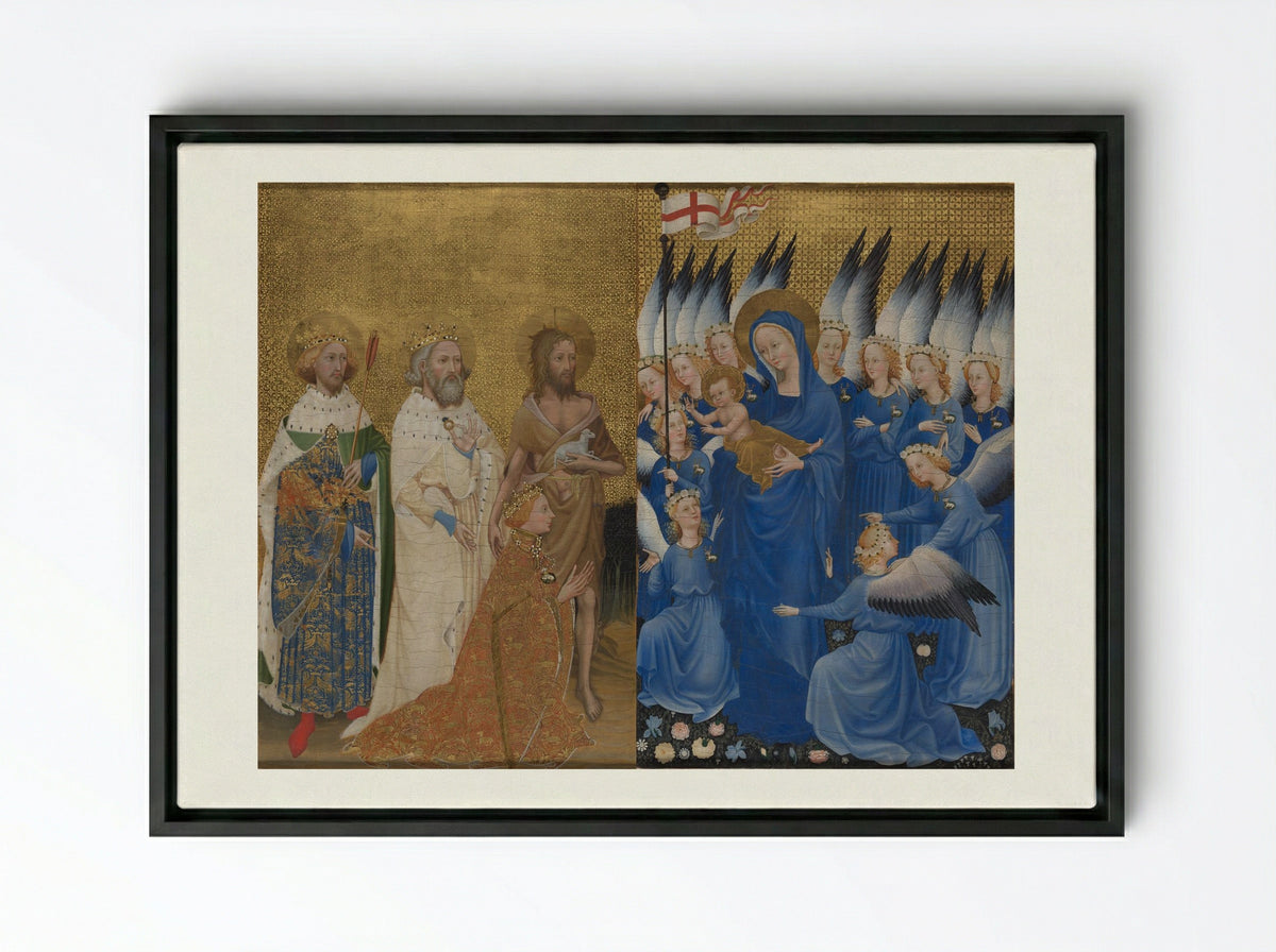 The Wilton Diptych - Unknown Artist - Framed Canvas Black