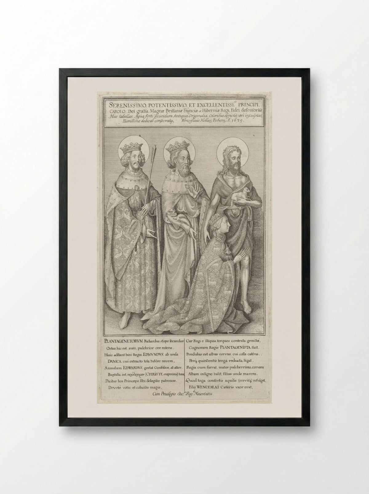 The Wilton Diptych - Wenceslaus Hollar - Framed Print Black