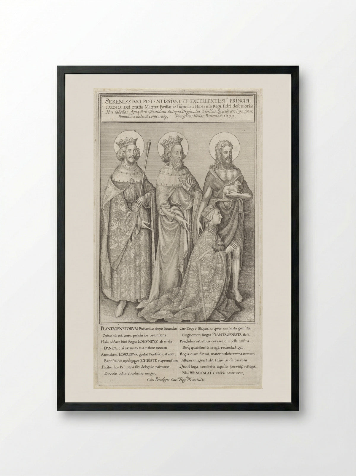 The Wilton Diptych - Wenceslaus Hollar - Framed Print Black