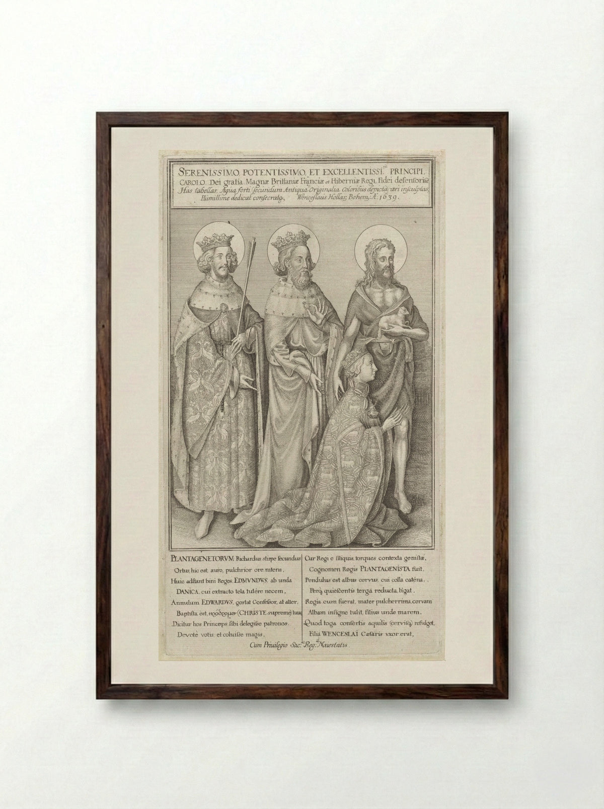 The Wilton Diptych - Wenceslaus Hollar - Framed Print Dark Wood