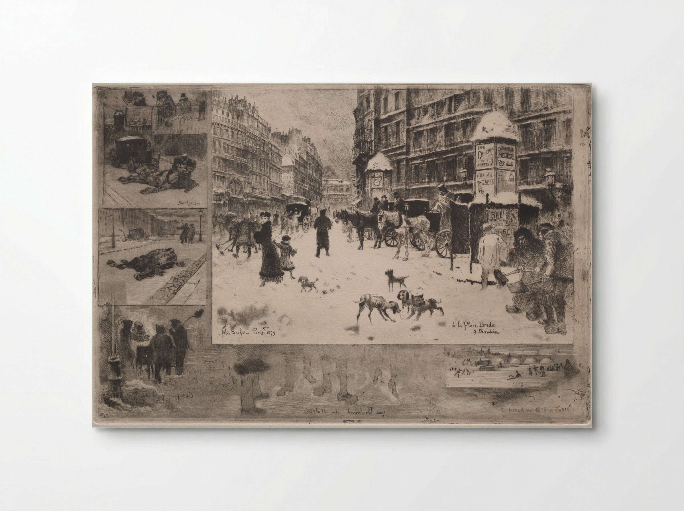 The Winter of 1879 in Paris - Félix Hilaire Buhot - Poster