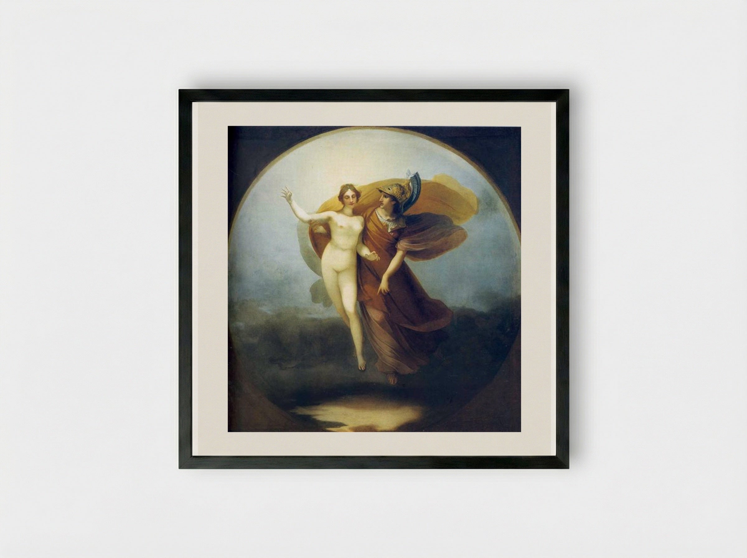 The Wisdom and Truth Descending to Earth - Pierre-Paul Prud'hon - Framed Print Black