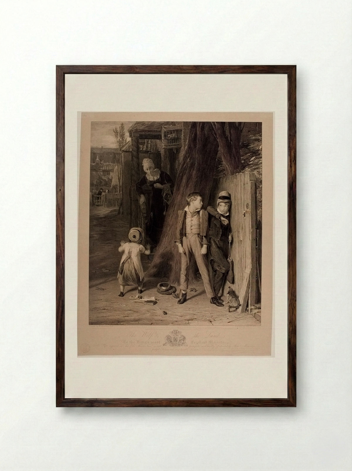 The Wolf and the Lamb - John Henry Robinson - Framed Print Dark Wood
