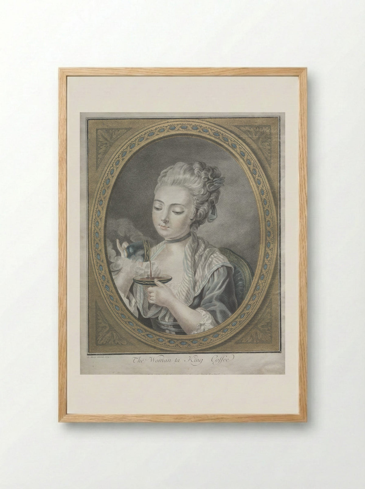 The Woman Taking Coffee - Louis-Marin Bonnet - Framed Print Wood