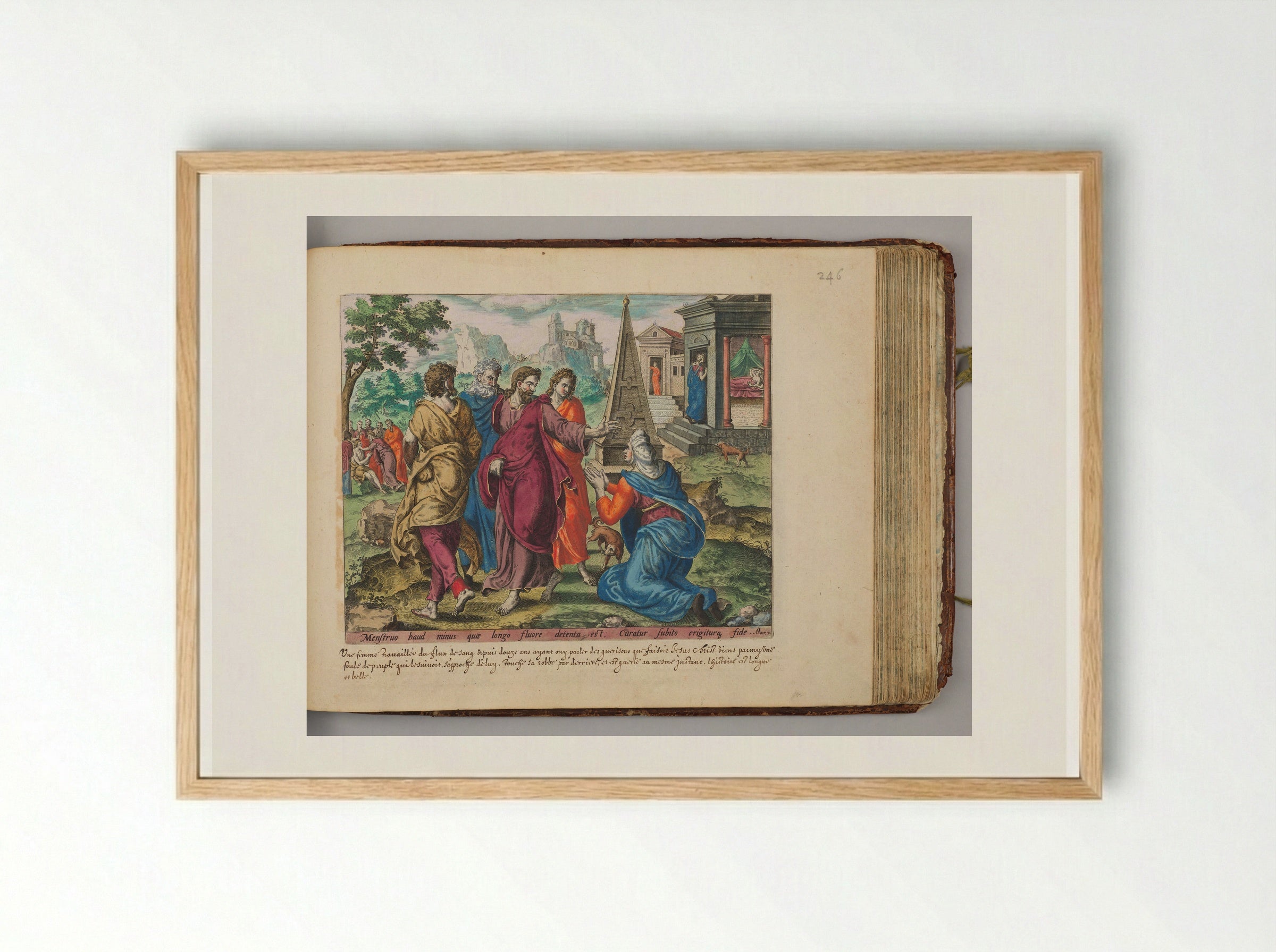 The Woman Who Was Cured of the Issue of Blood - Hans Collaert the Elder - Framed Print Wood