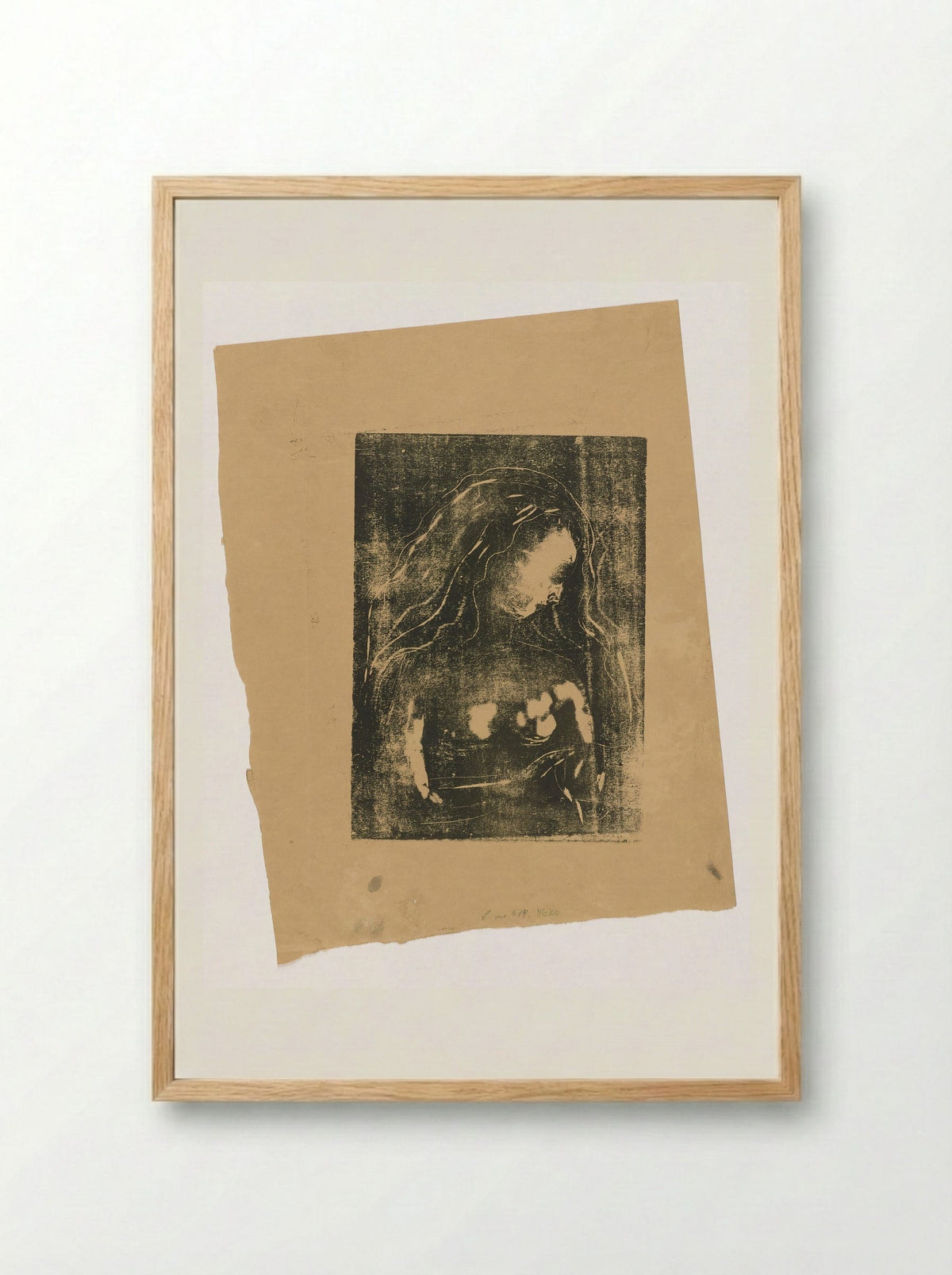 The Woman and the Heart - Edvard Munch - Framed Print Wood