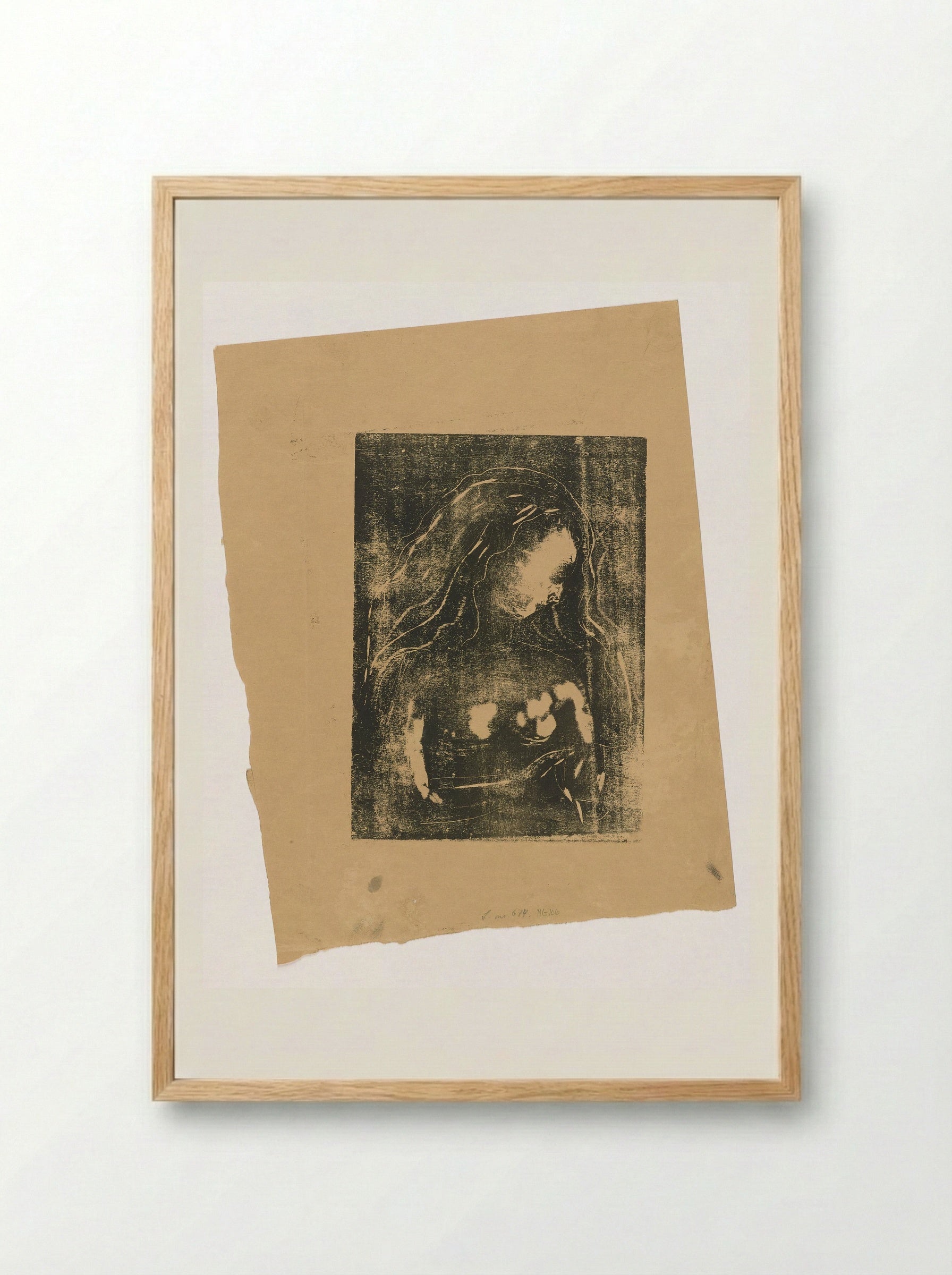 The Woman and the Heart - Edvard Munch - Framed Print Wood