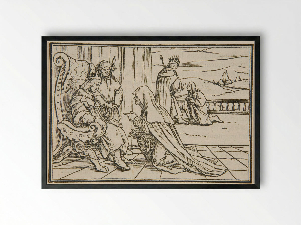 The Woman of Tekoah - Hans Holbein the Younger - Framed Print Black