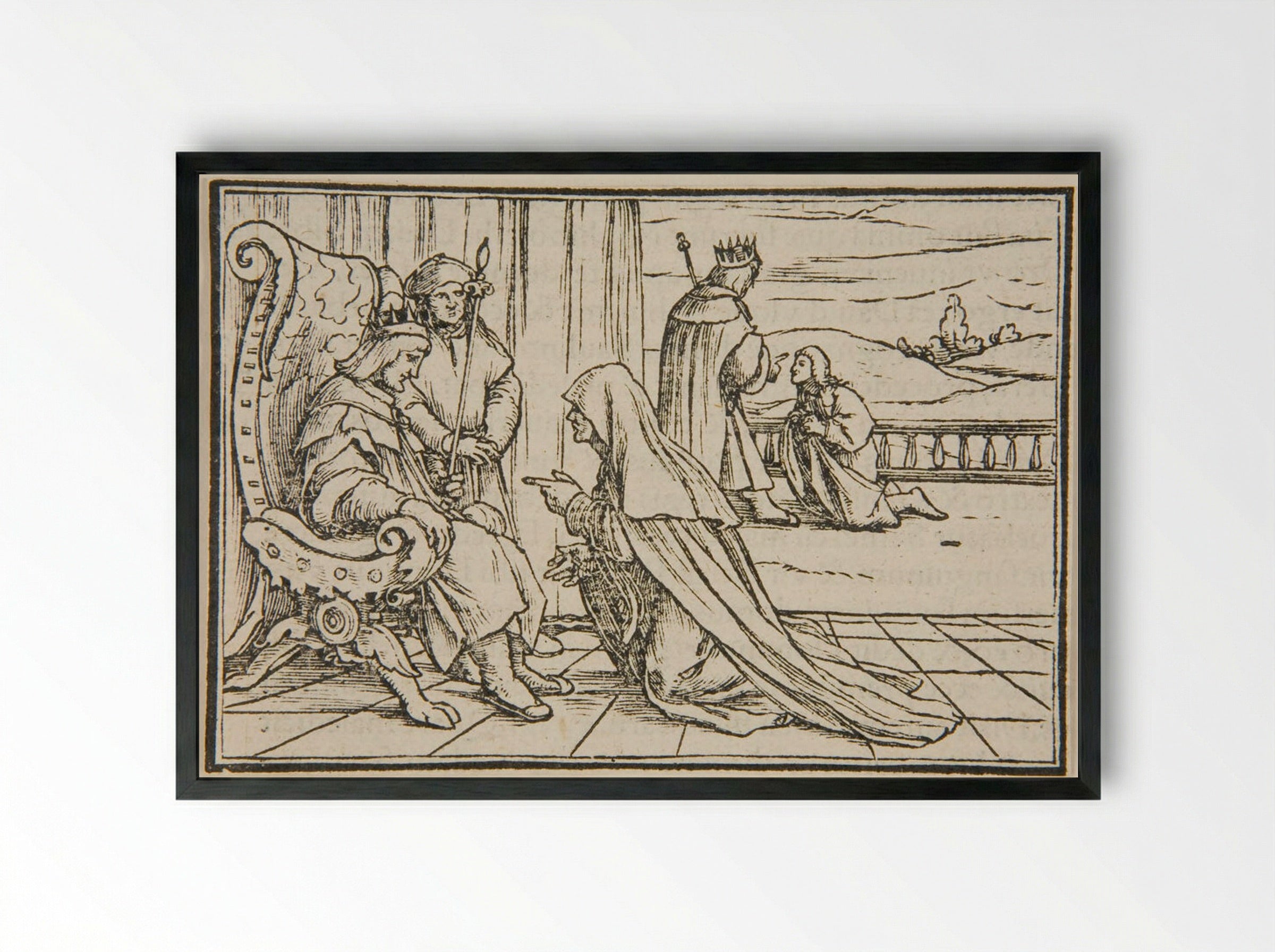 The Woman of Tekoah - Hans Holbein the Younger - Framed Print Black