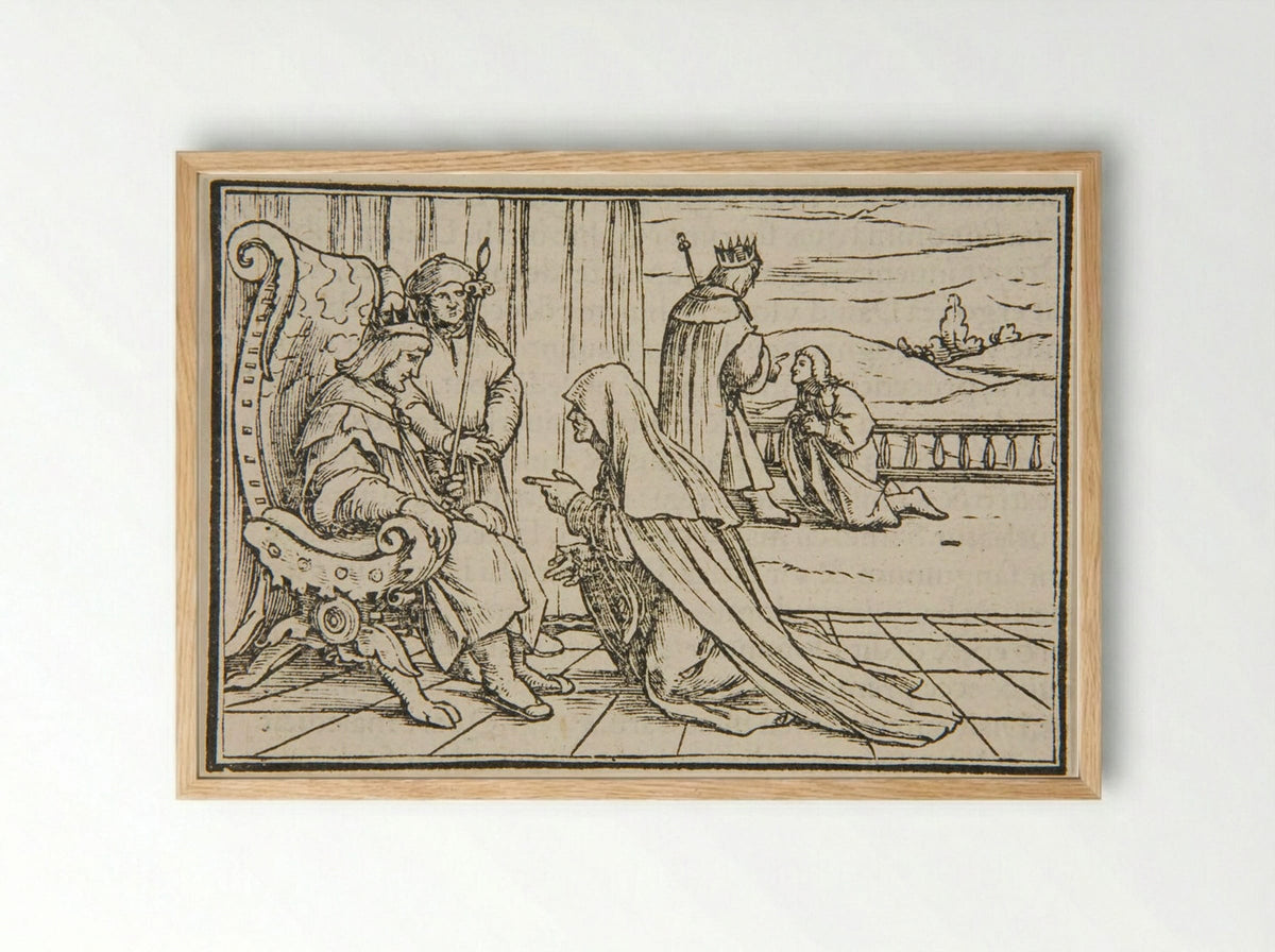 The Woman of Tekoah - Hans Holbein the Younger - Framed Print Wood