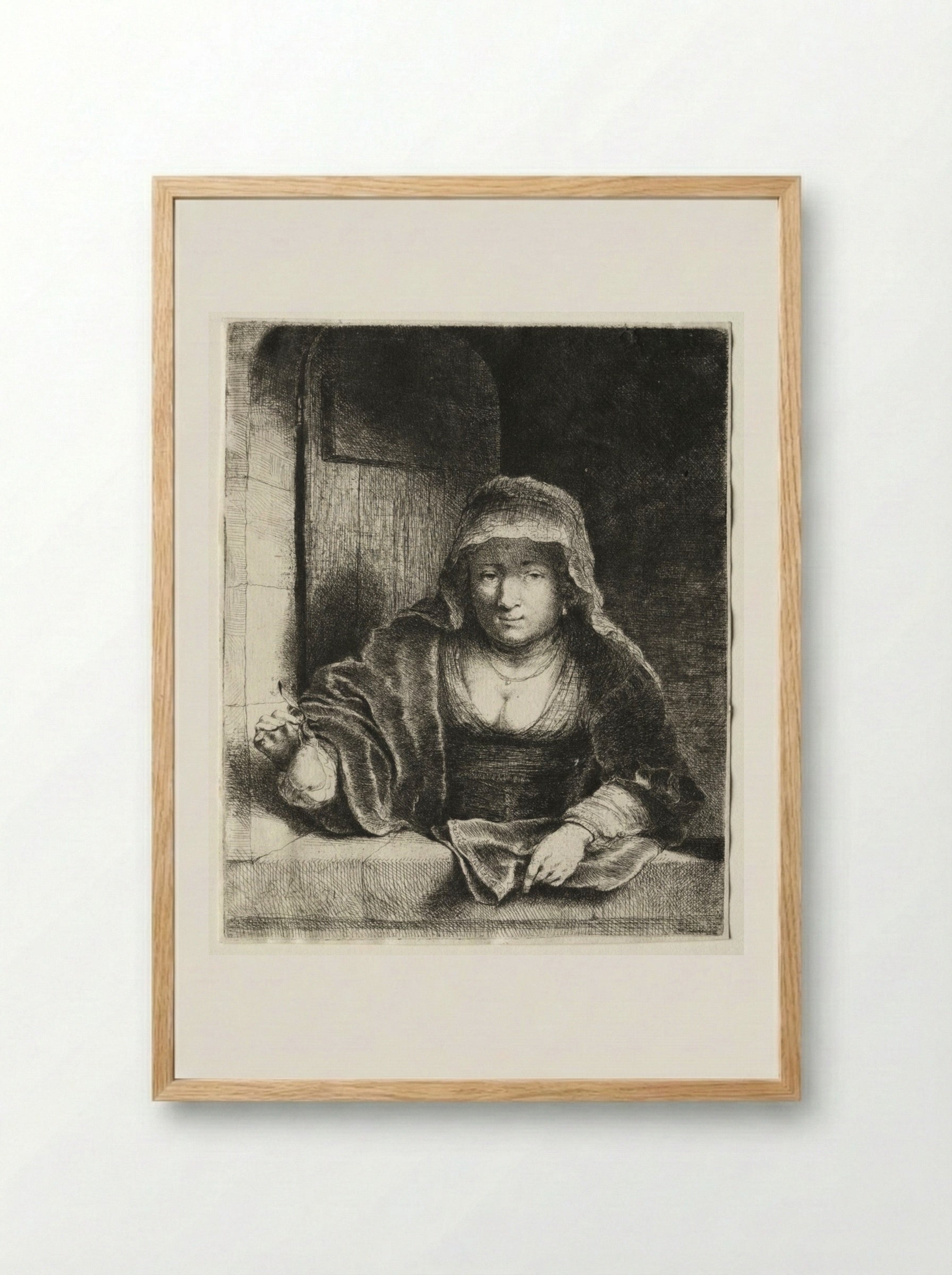 The Woman with the Pear - Ferdinand Bol - Framed Print Wood