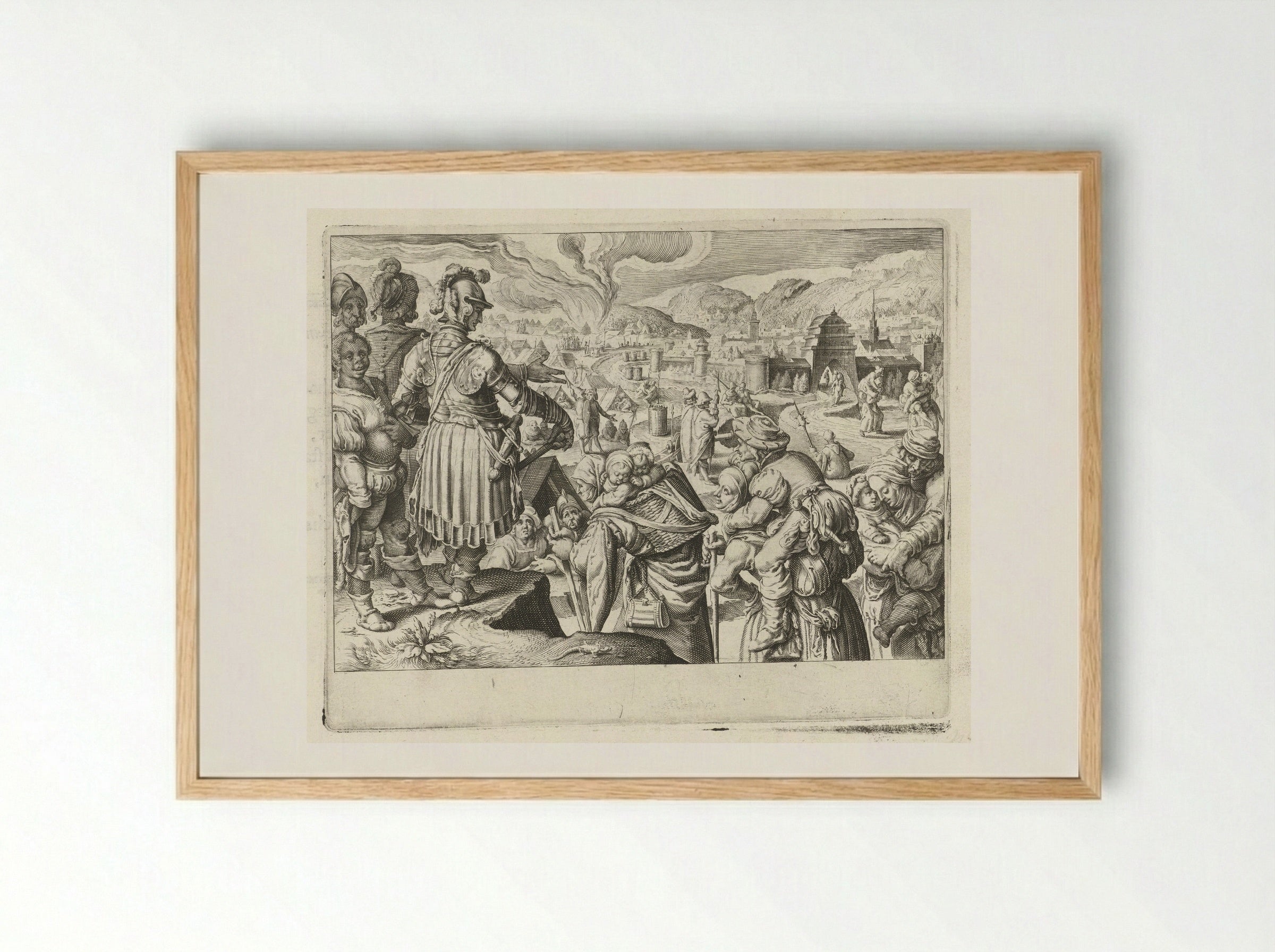 The Women of Weinsberg Carrying Their Husbands Out of the City - Zacharias Dolendo - Framed Print Wood