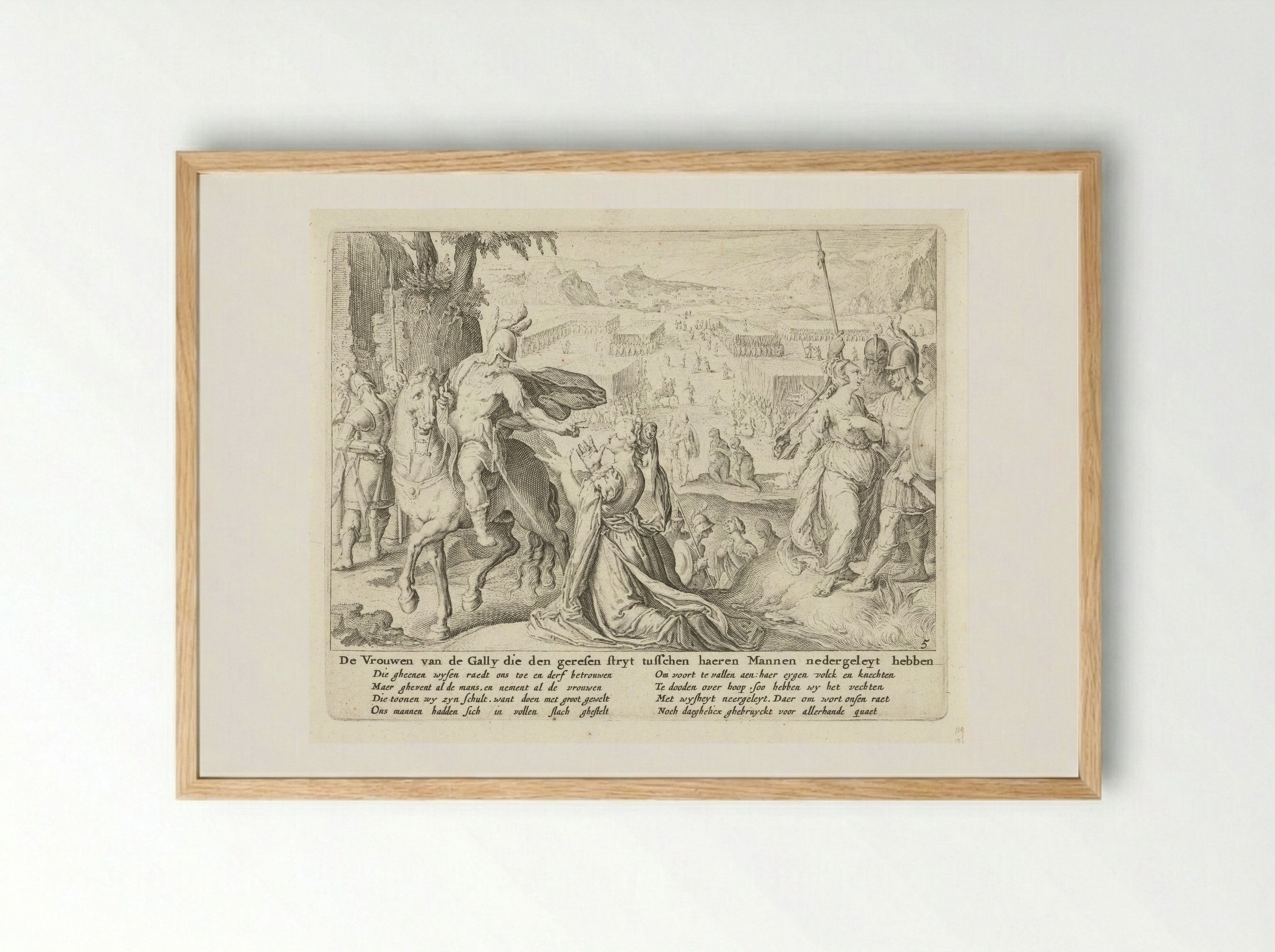 The Women of the Gally Restraining Their Men from Fighting - Zacharias Dolendo - Framed Print Wood