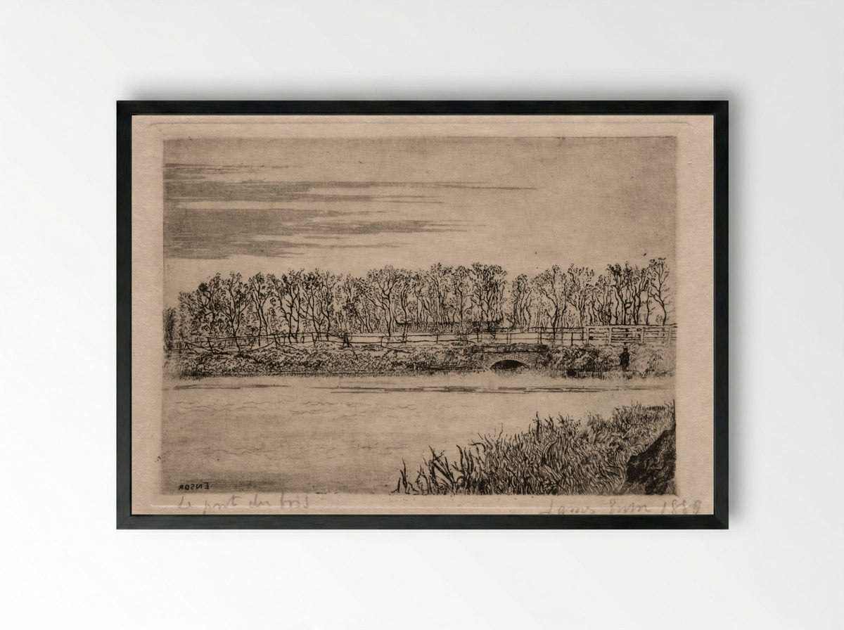 The Wood Bridge, Ostend - James Ensor - Framed Print Black