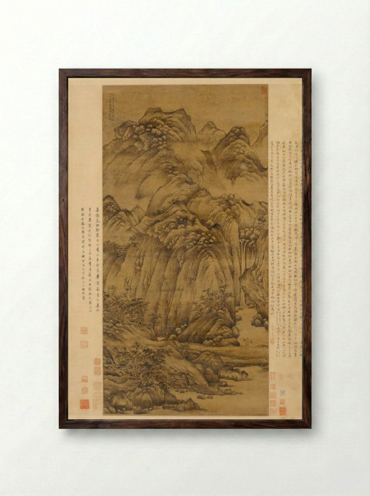 The Woodcutter of Luofu - Chen Ruyan - Framed Print Dark Wood