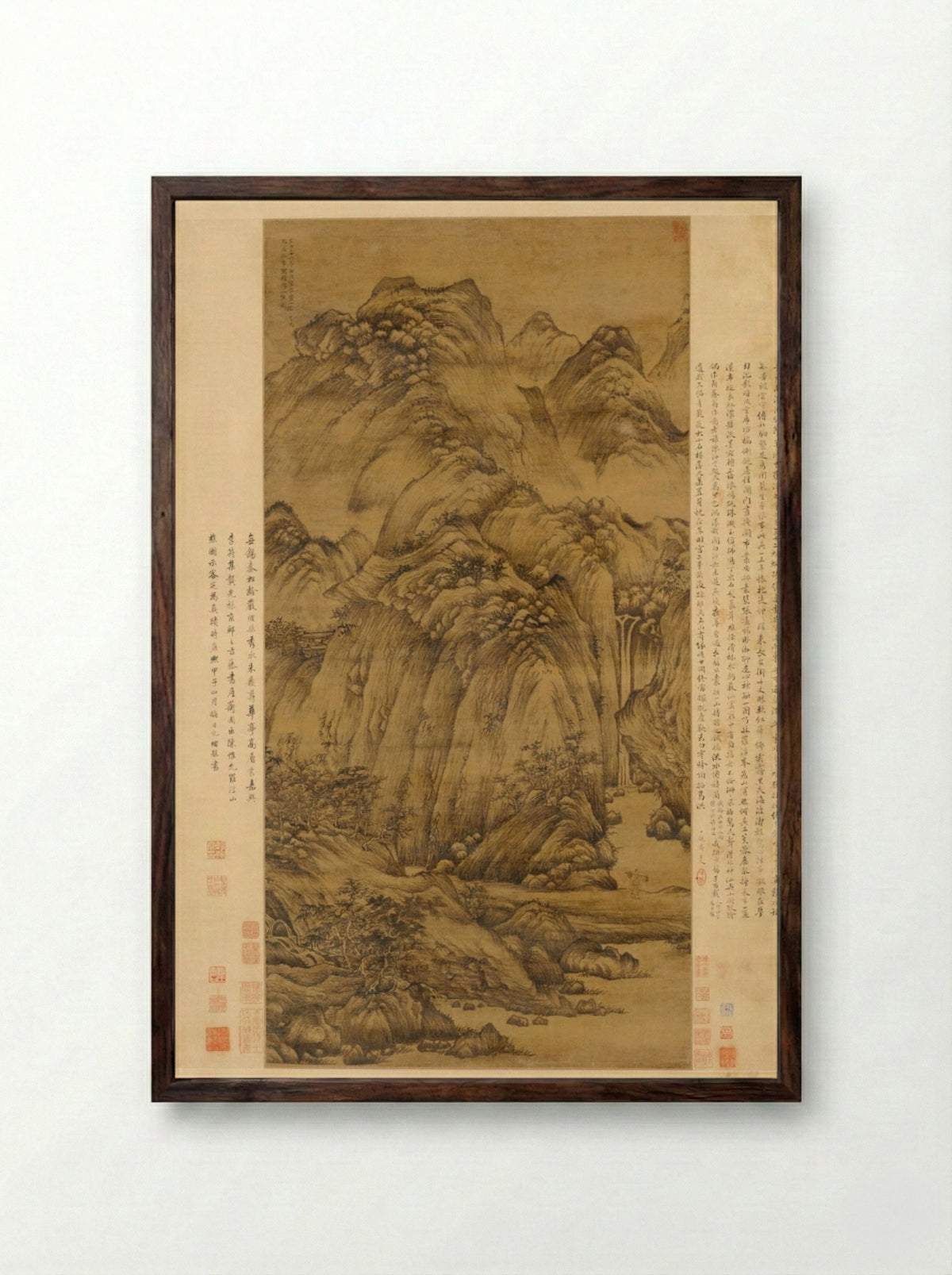 The Woodcutter of Luofu - Chen Ruyan - Framed Print Dark Wood