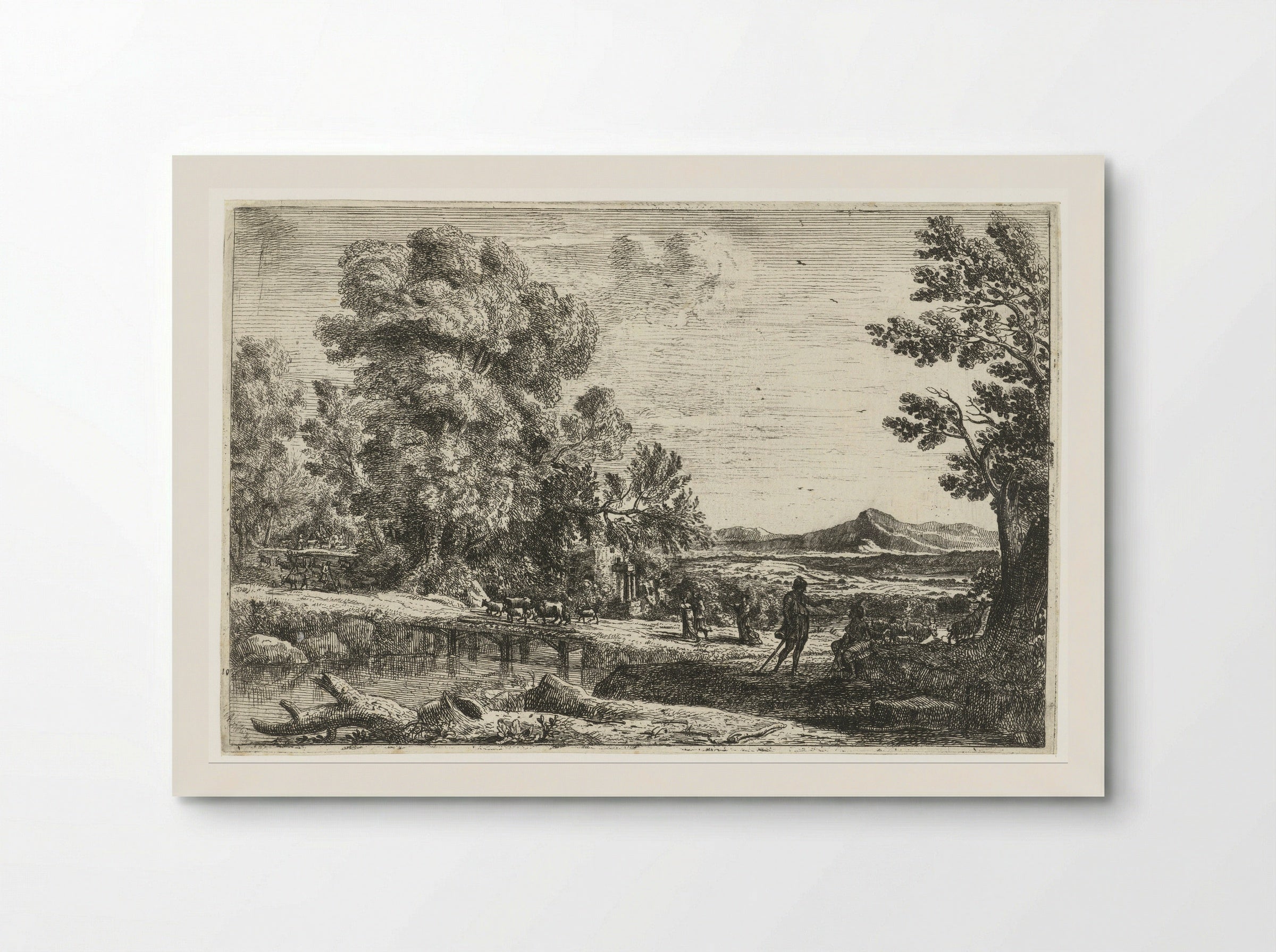 The Wooden Bridge - Claude Lorrain - Poster