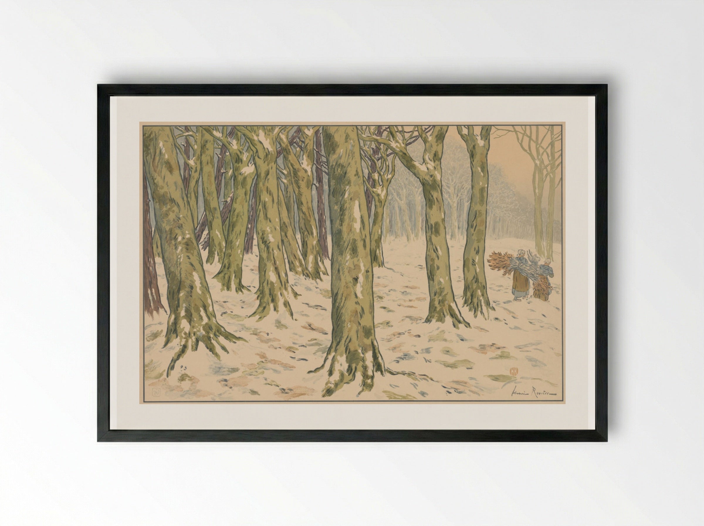 The Woods, Winter - Henri Rivière - Framed Print Black