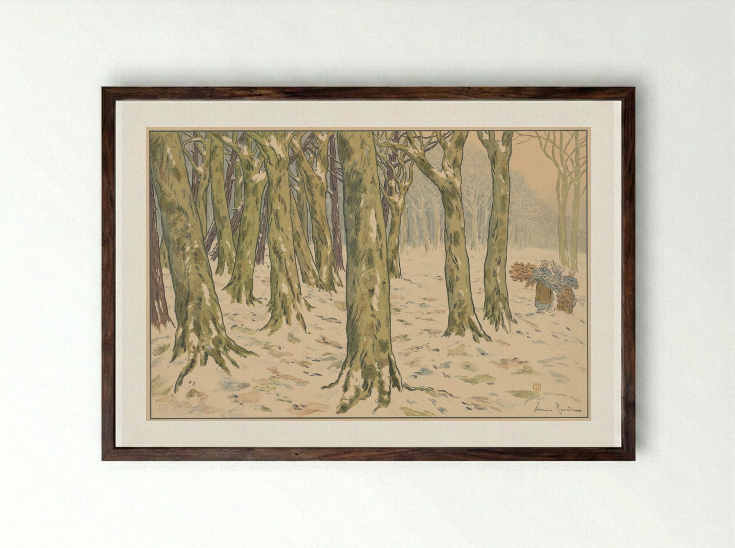 The Woods, Winter - Henri Rivière - Framed Print Dark Wood