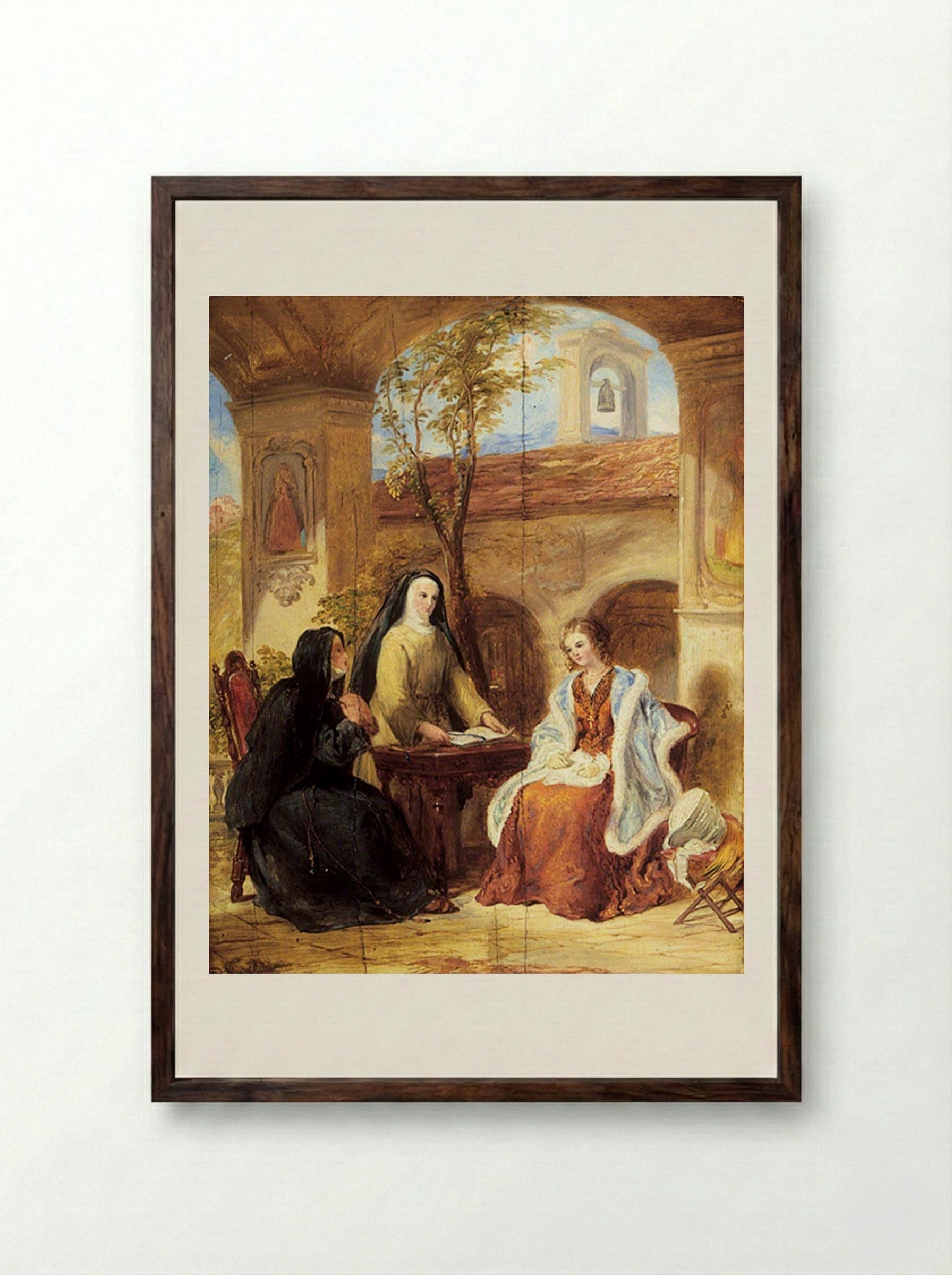 The World (The Cloister) - William Collins - Framed Print Dark Wood