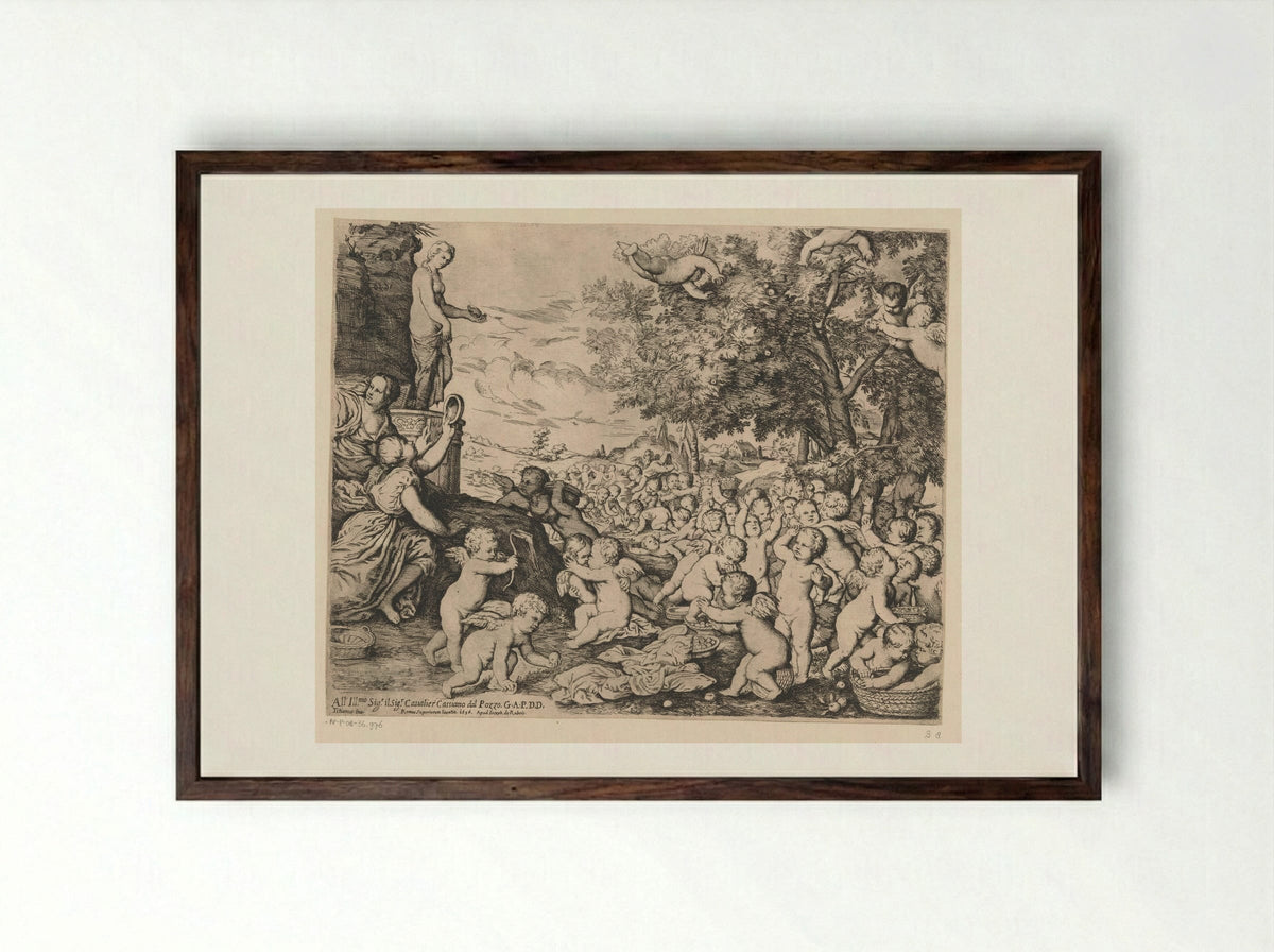 The Worship of Venus (After Titian) - Giovanni Andrea Podestà - Framed Print Dark Wood