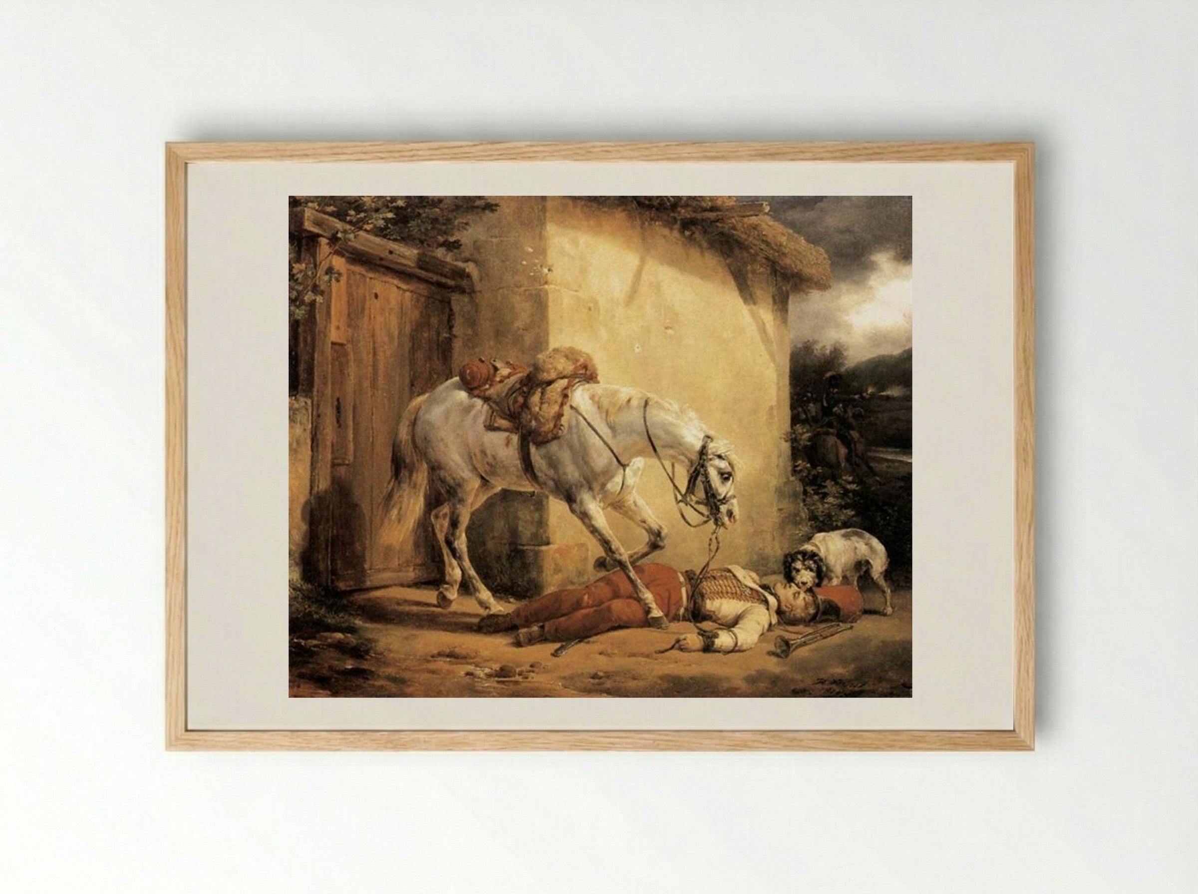 The Wounded Trumpeter - Horace Vernet - Framed Print Wood
