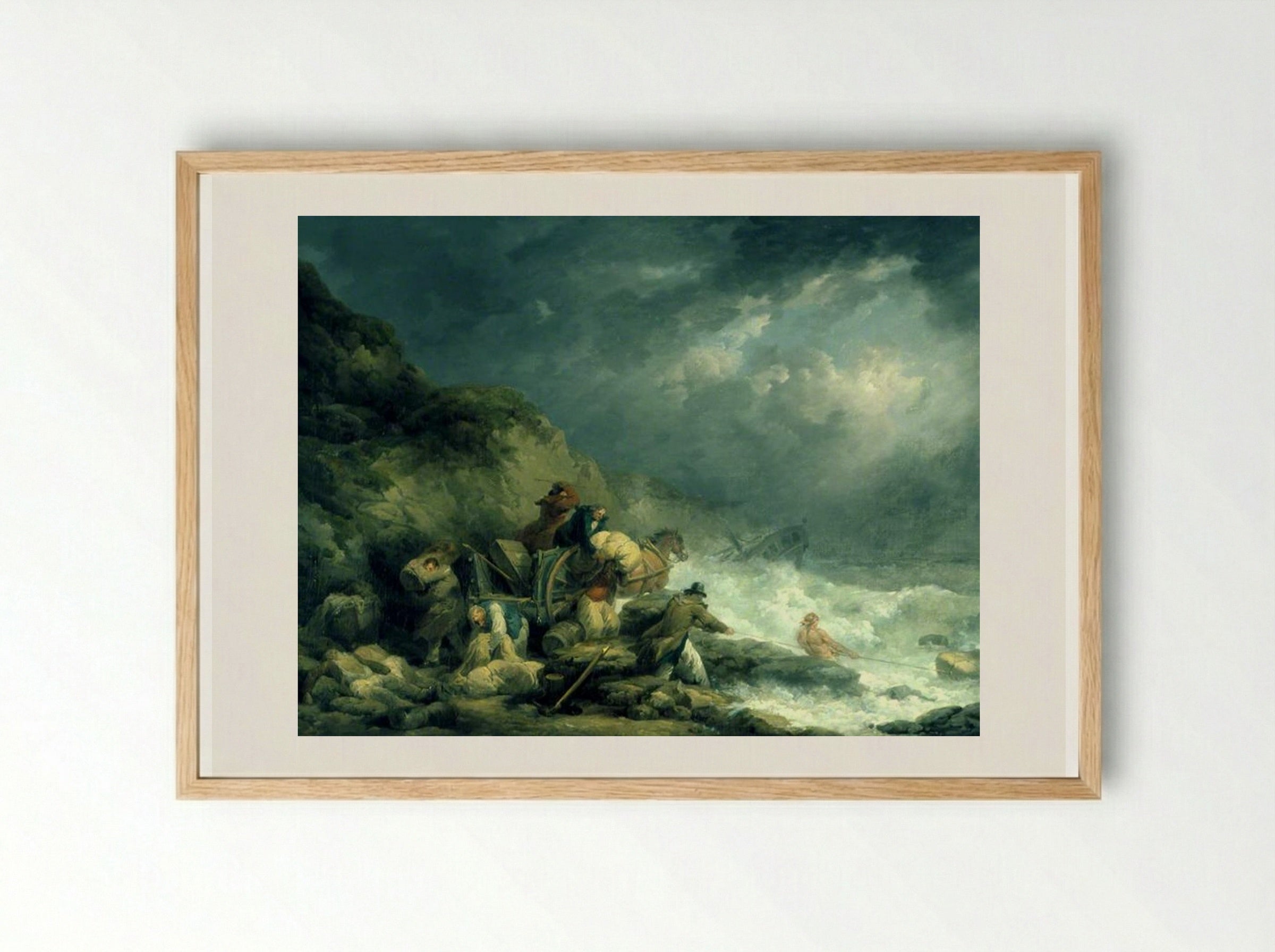 The Wreckers - George Morland - Framed Print Wood
