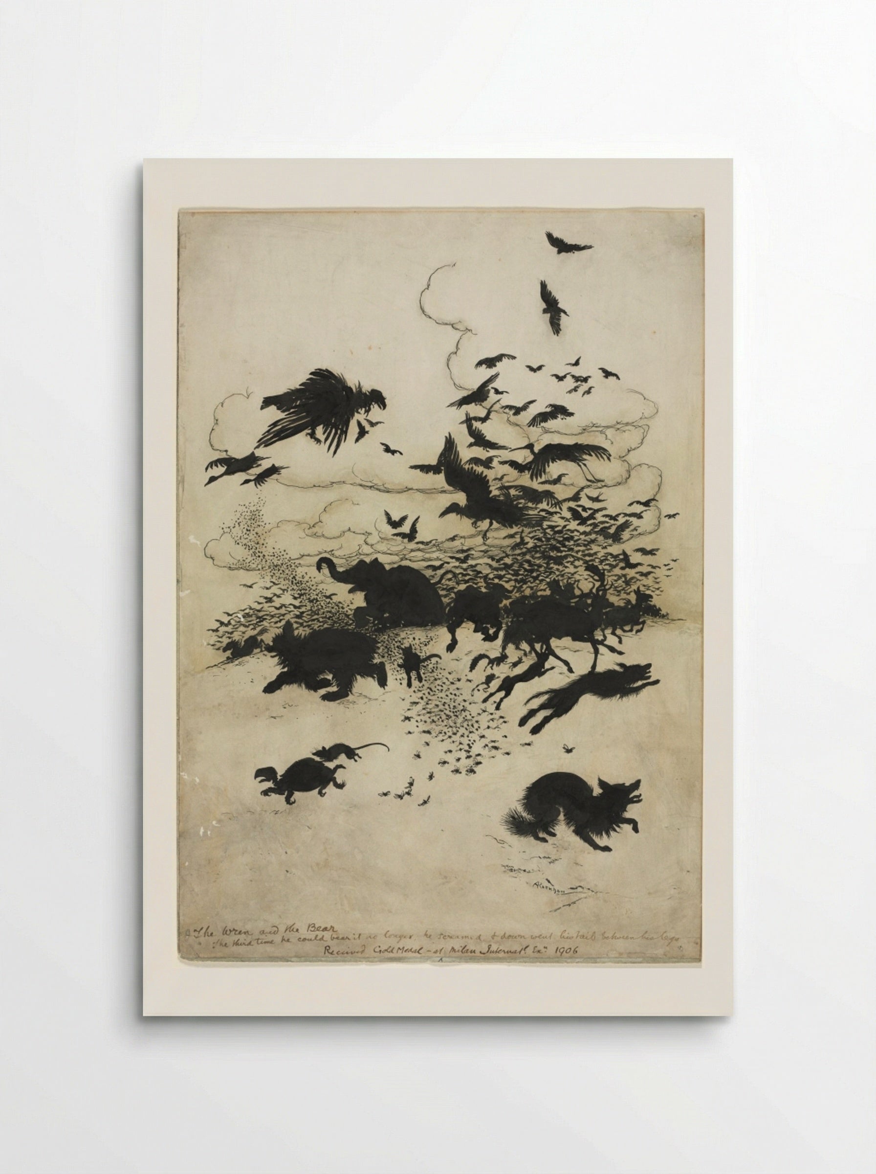 The Wren and the Bear - Arthur Rackham - Poster